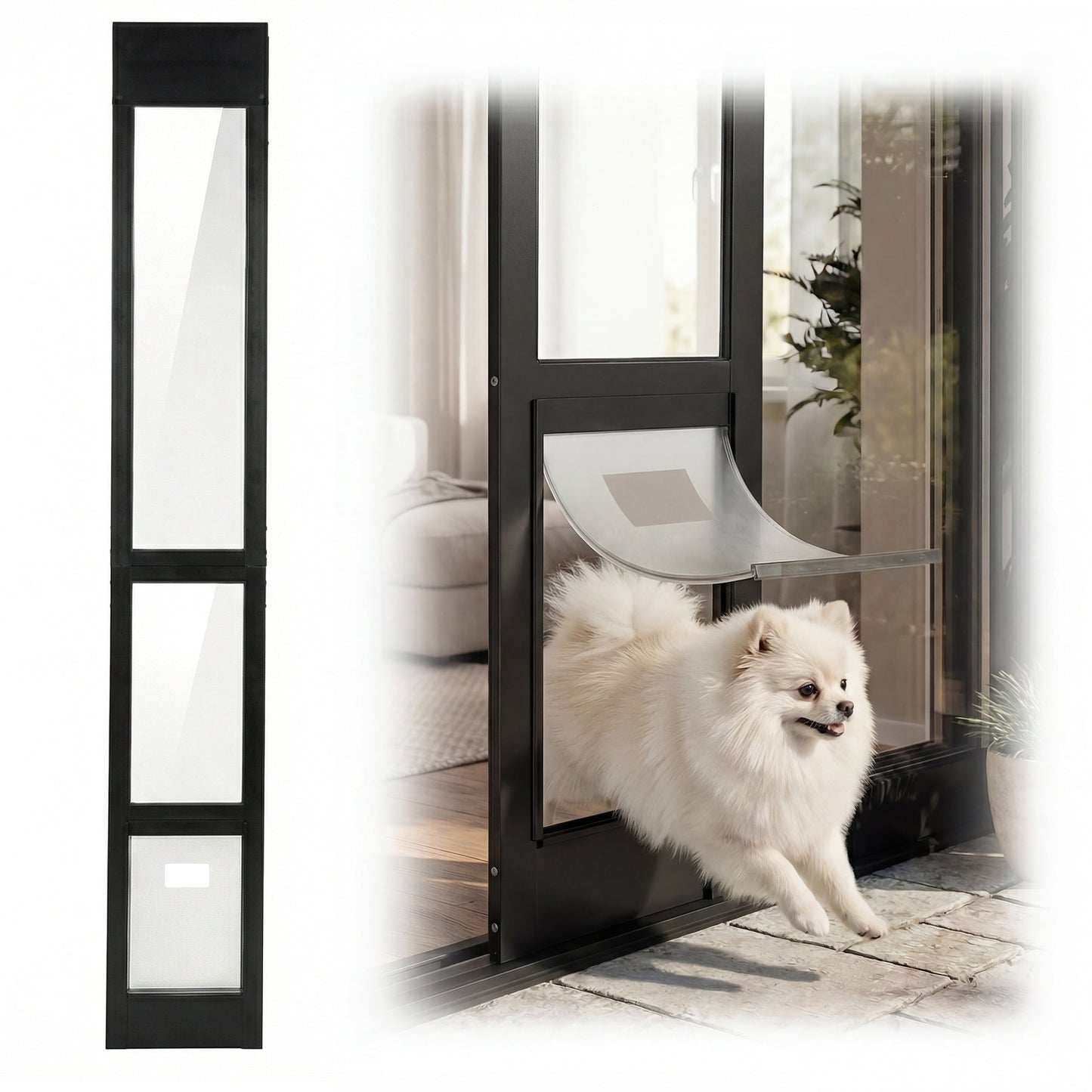 Advwin Aluminum Dog Door for Sliding Glass Door Small