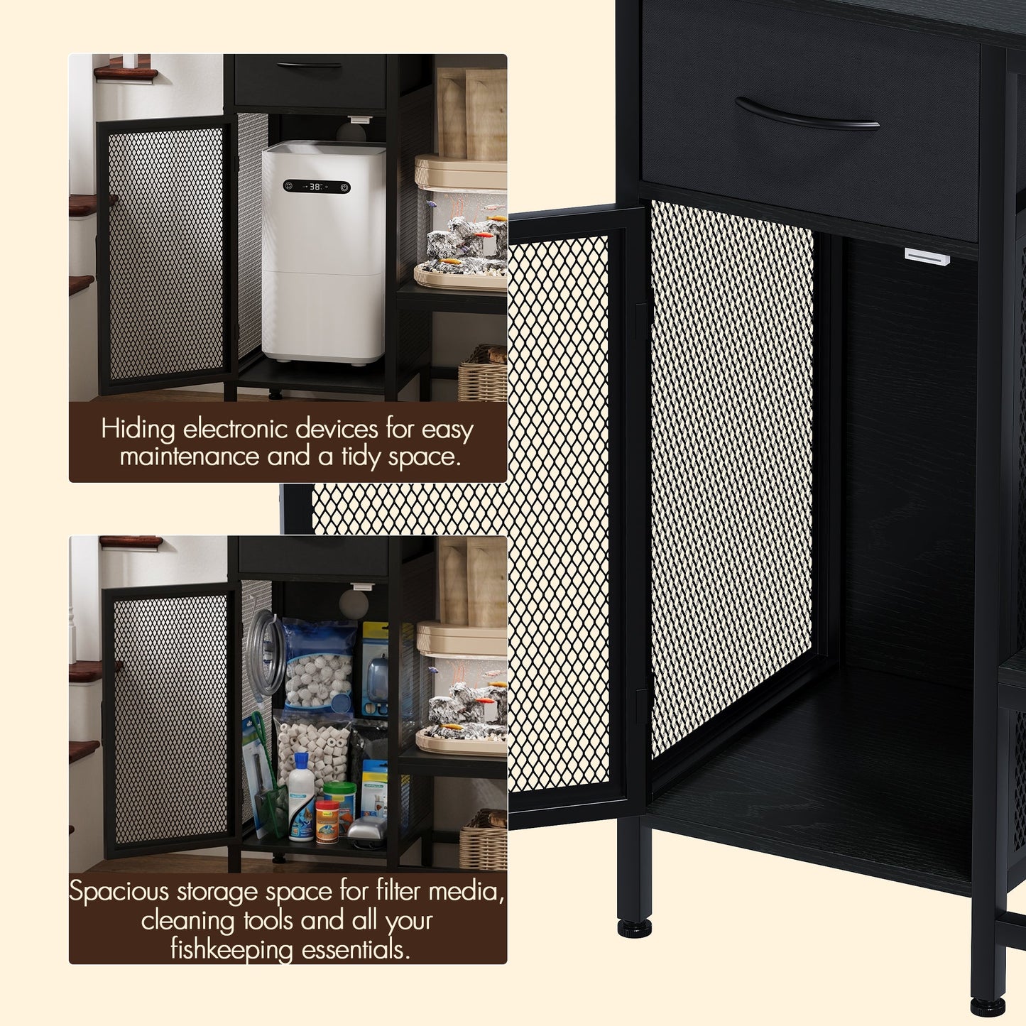 Advwin 3-Tier Fish Tank Stand with Drawer Aquarium Stand
