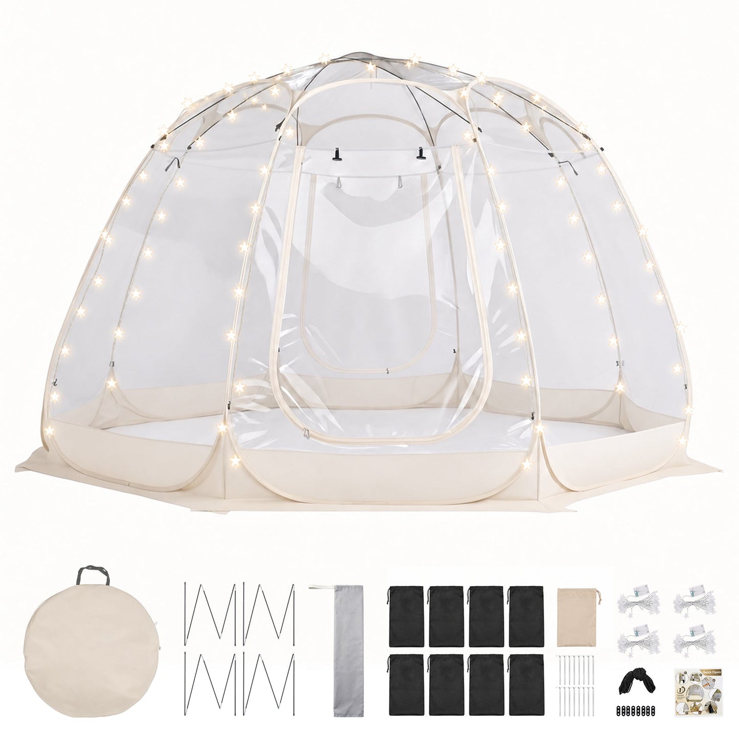 Advwin 6-15 Person Clear Bubble Dome Tent with Windows