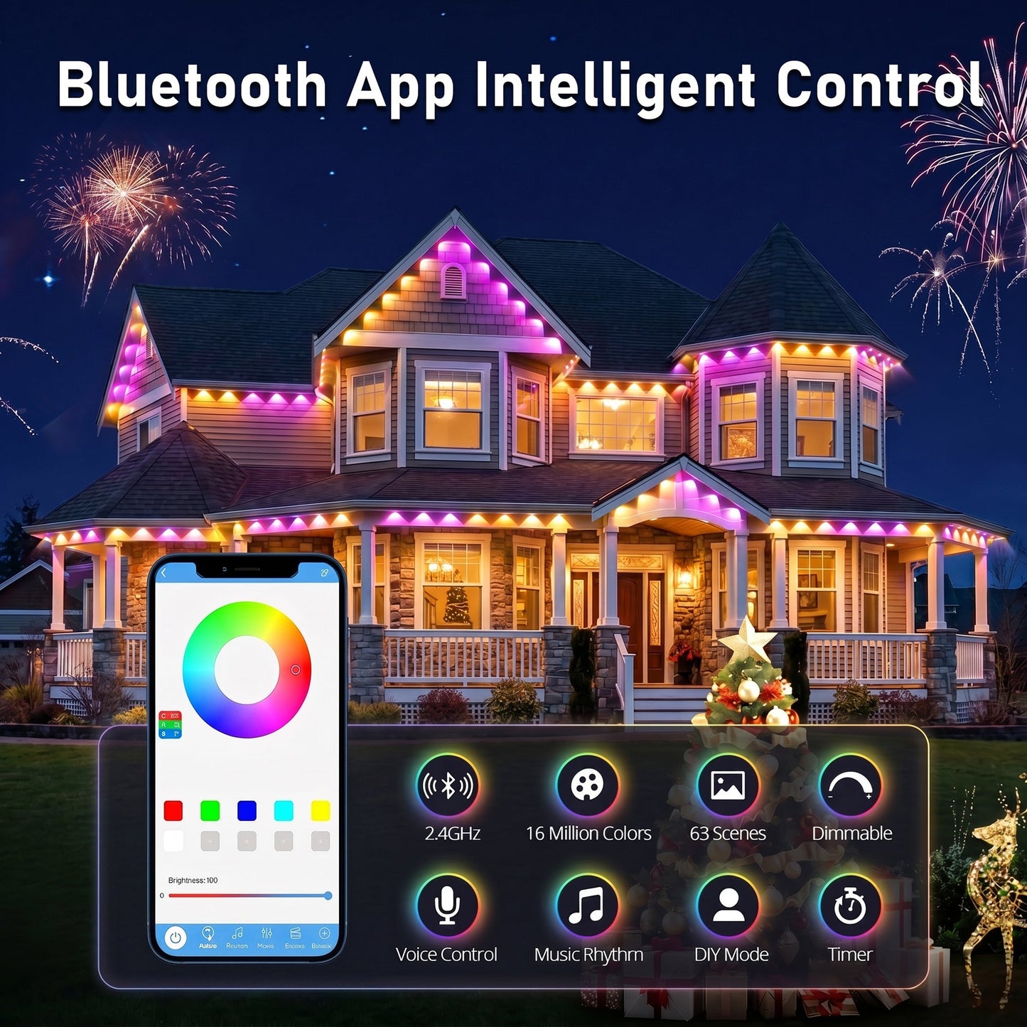 Advwin IP67 LED Outdoor Lights with App/Remote Control