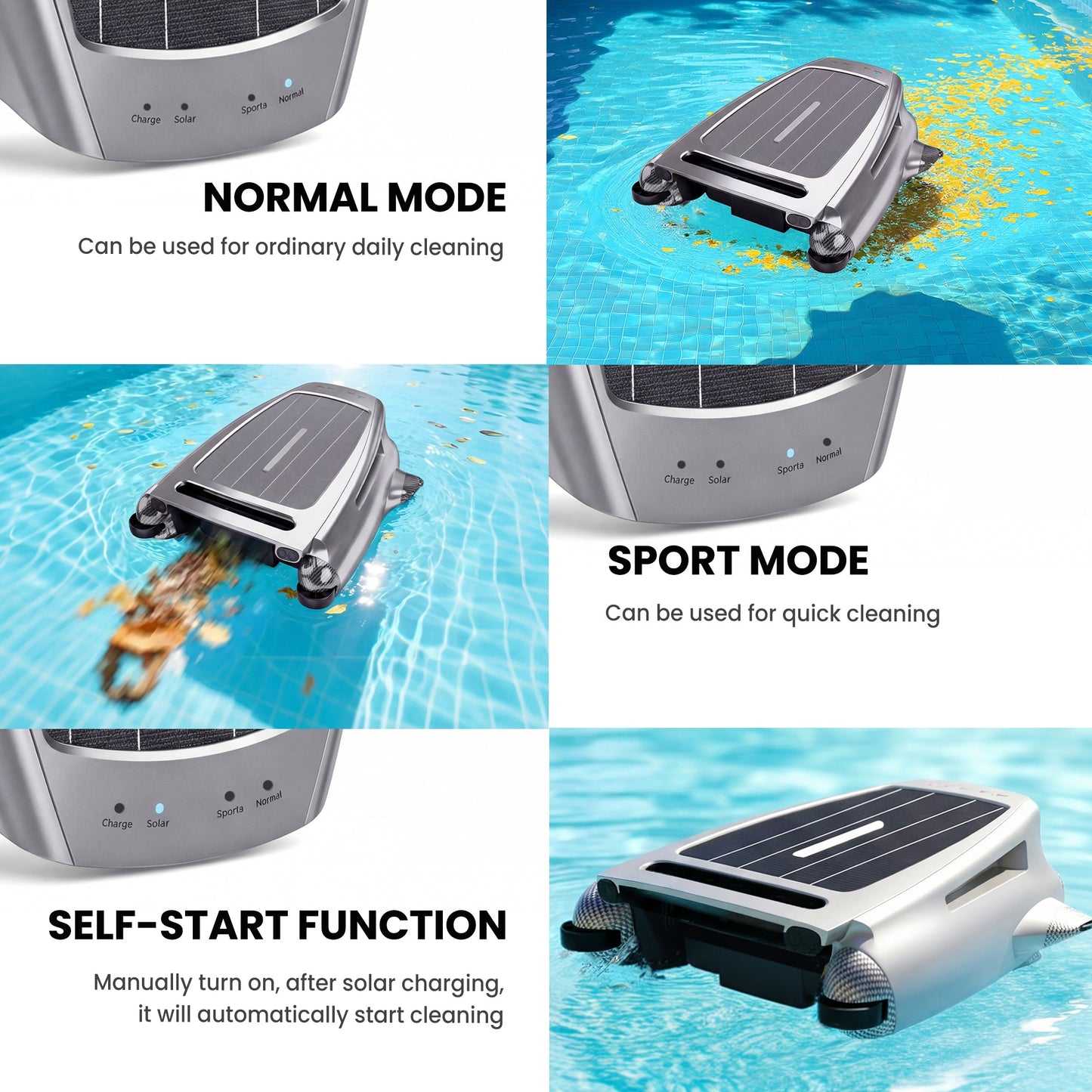 Advwin Solar Pool Skimmer APP Control Dual Charging Modes