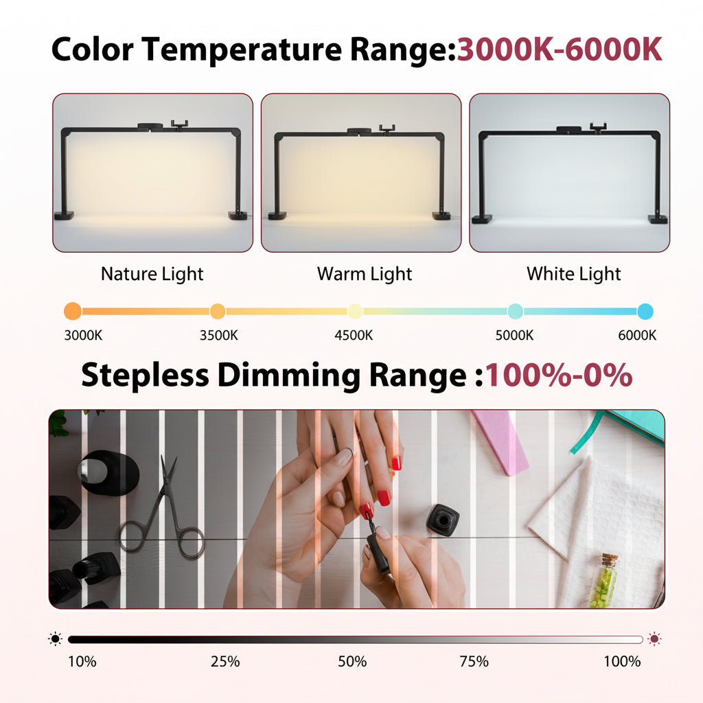 Advwin Foldable Nail Tech Lamp for Desk Black