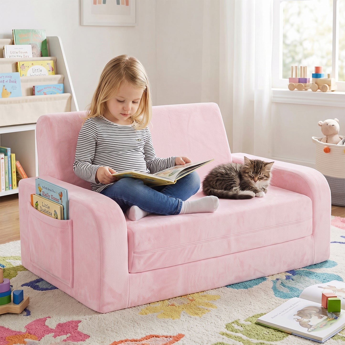 Advwin 3-in-1 Kids Loveseat Sofa Toddler Couch