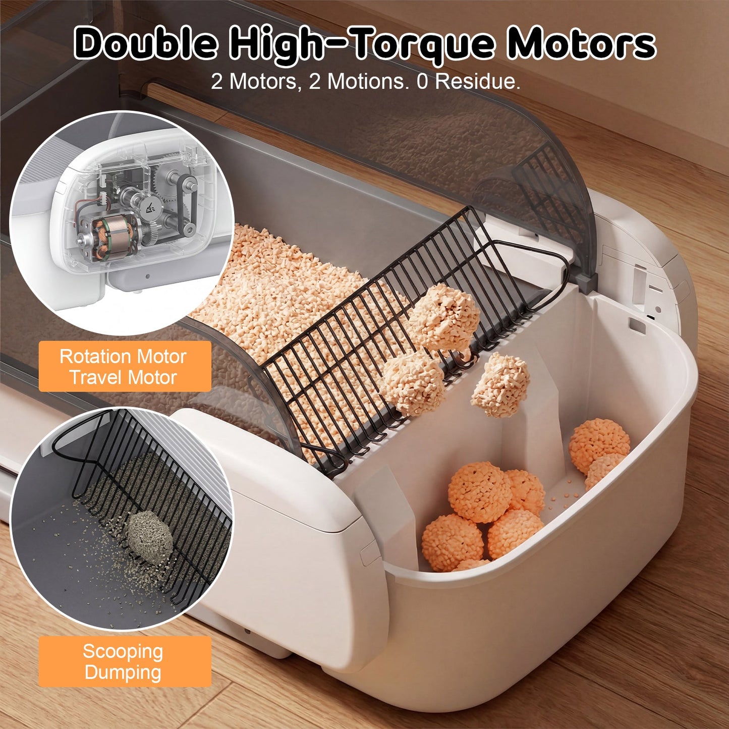 Advwin Self Cleaning Cat Litter Box Open Top APP Control