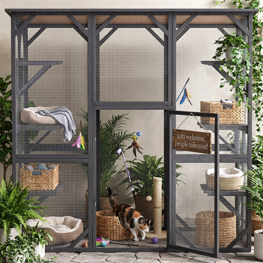 Advwin 181x98x181cm Large Catio Outdoor Cat Enclosure