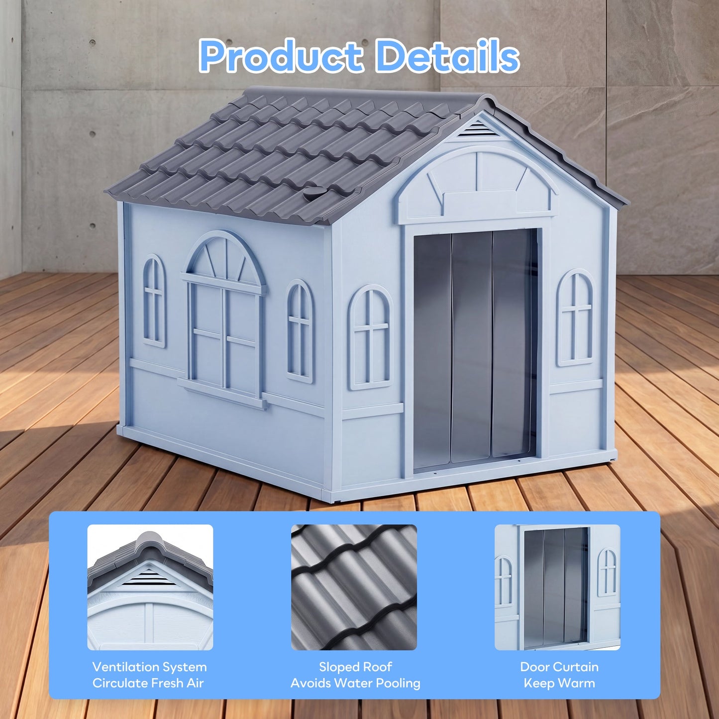 Advwin Small Weatherproof Plastic Dog House