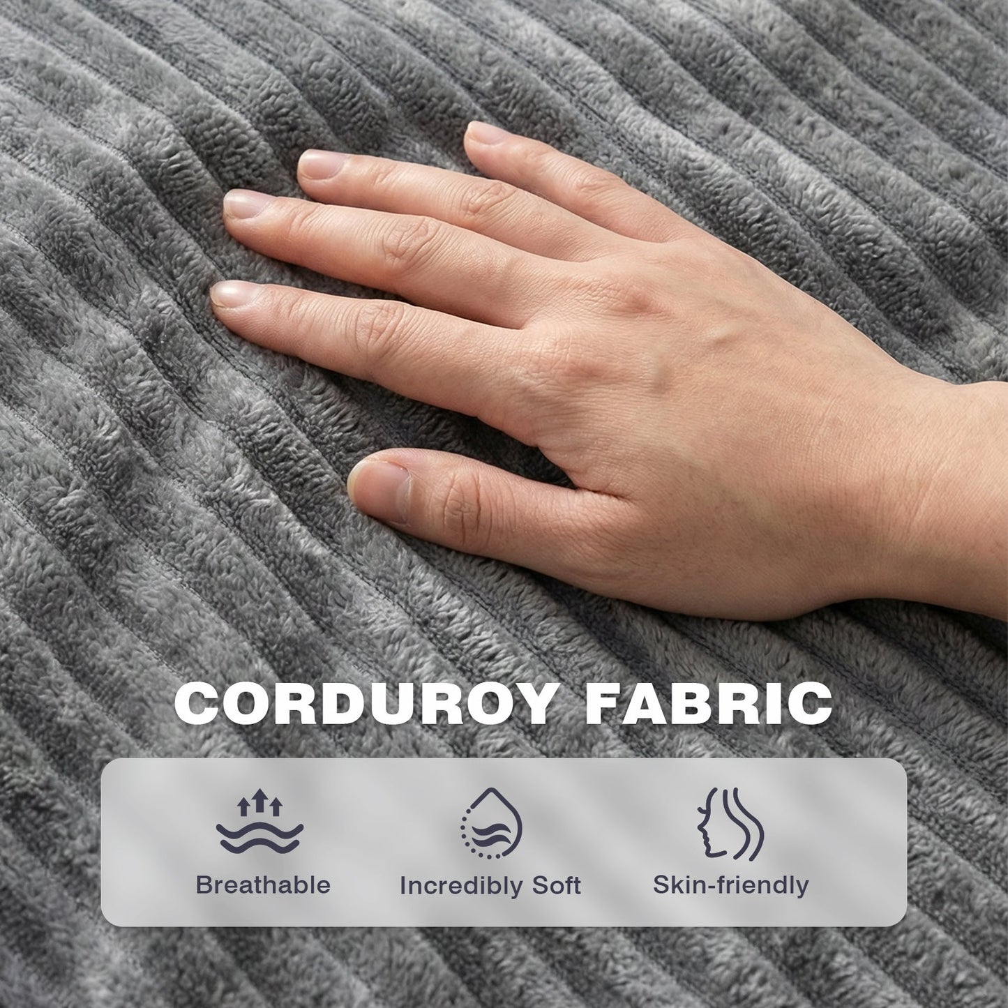 Advwin 83*90cm Corduroy Bean Bag Chair with Backrest