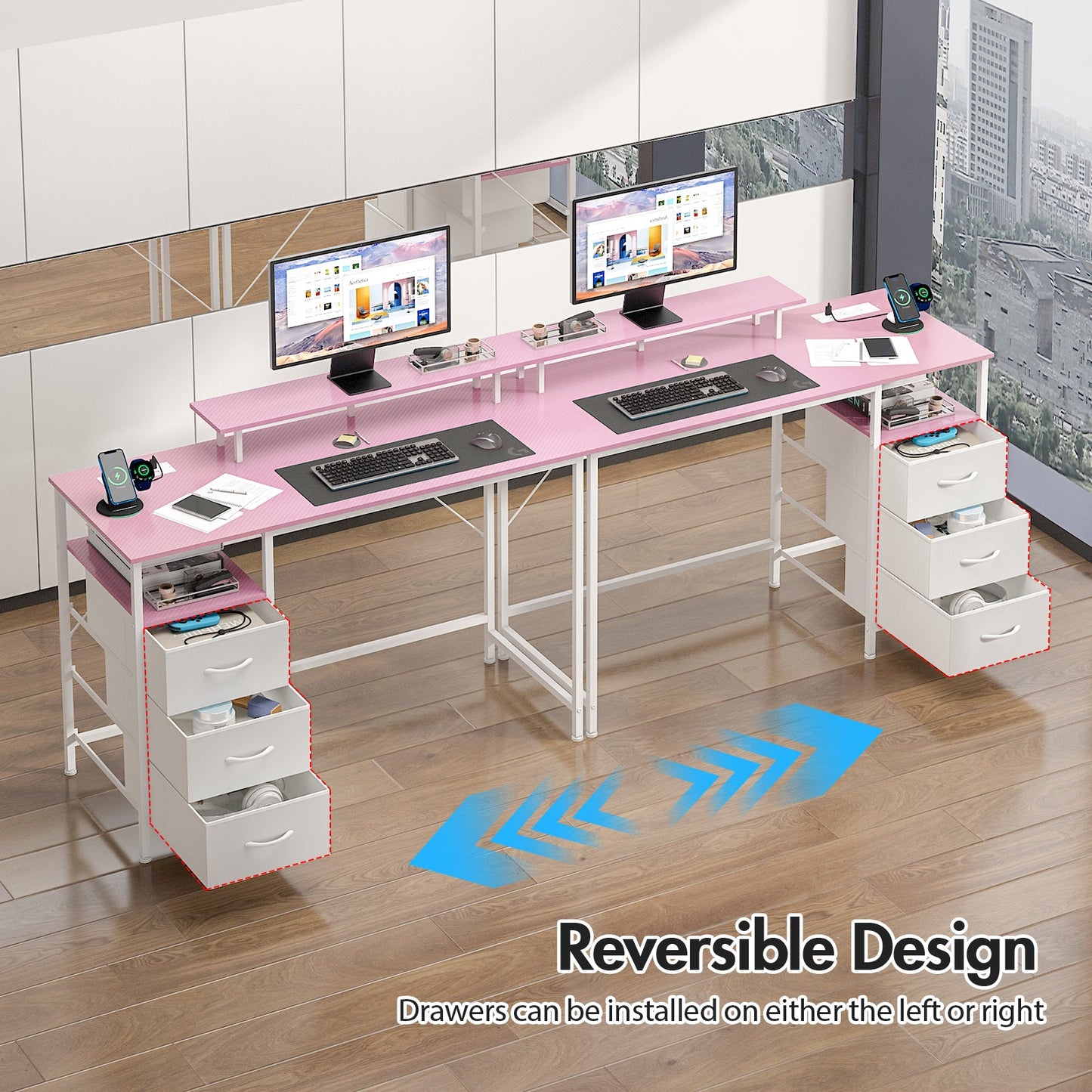 Advwin 120cm Reversible Gaming Desk for Home & Office