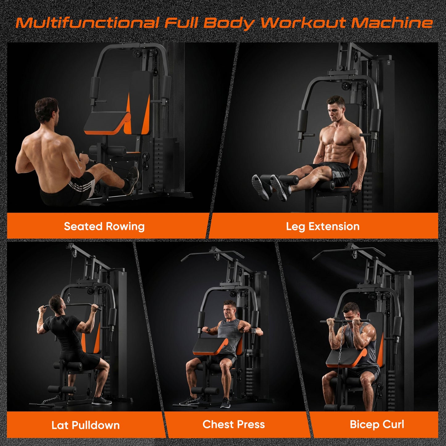 Advwin Home Gym with 100LB Weight Stack Pulley System