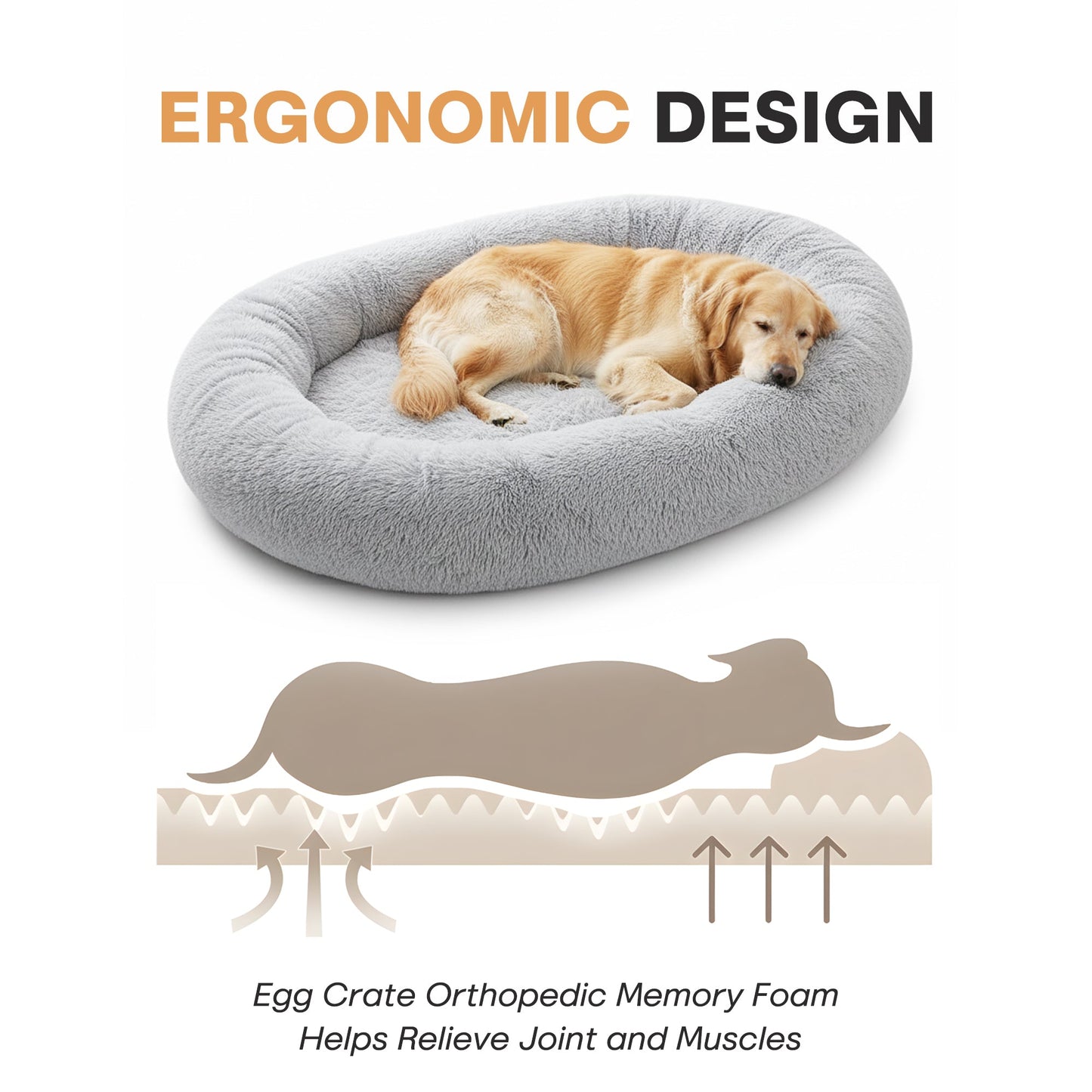Advwin Human Dog Bed 174x120x24 cm with Storage Pocket