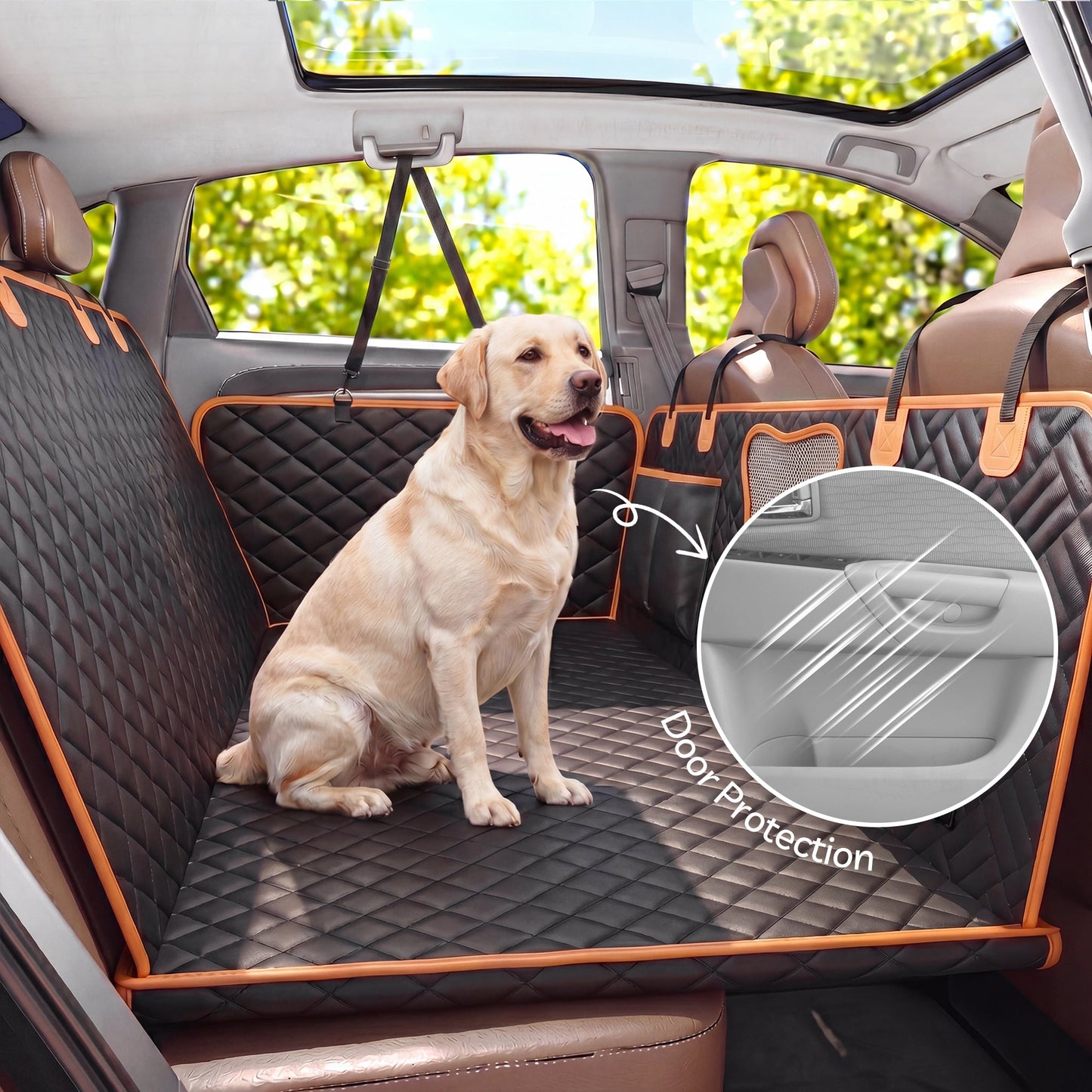 Advwin Dog Car Back Seat Cover 600D Waterproof Pet Seat Cover