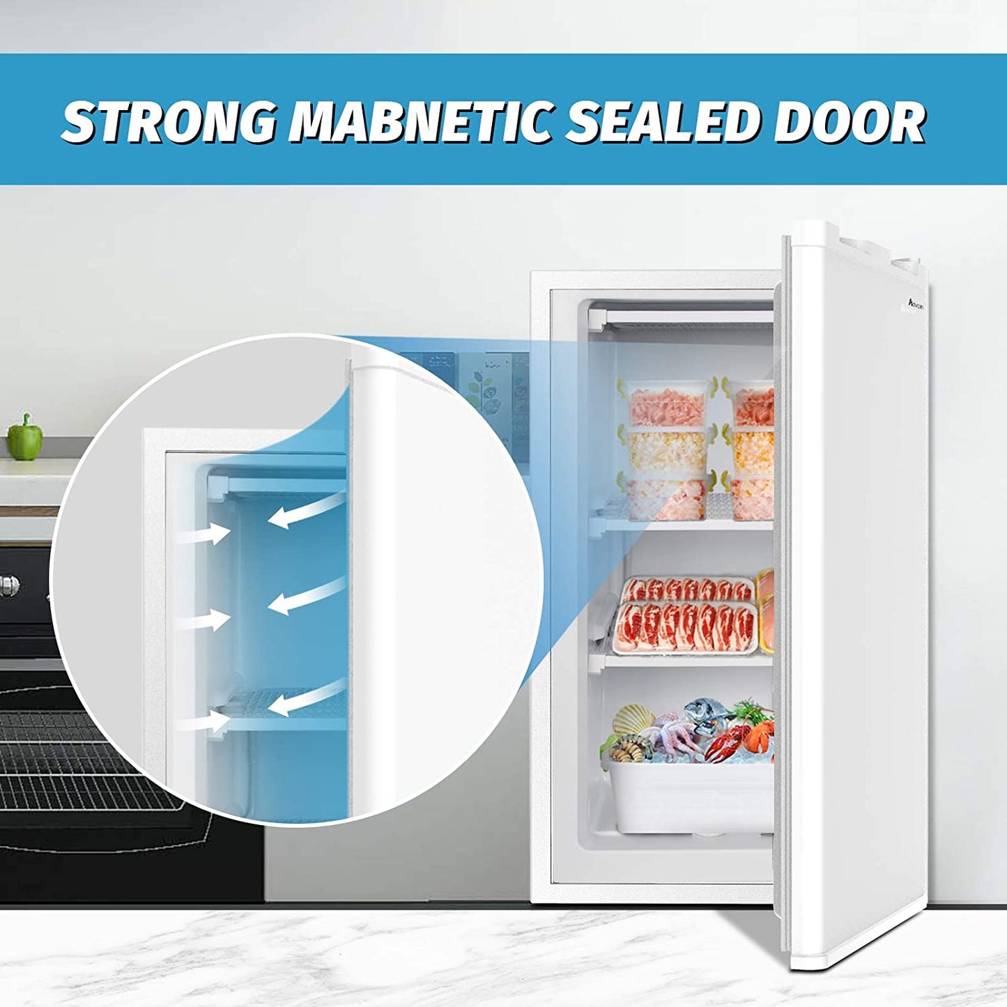 Advwin 88L Mini Upright Freezer Deep Freezer