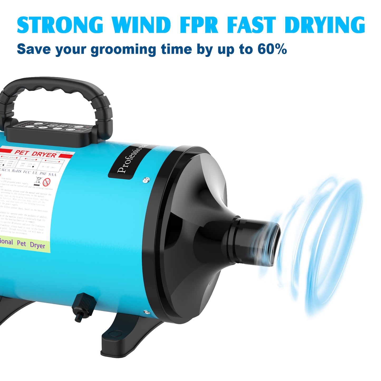 Advwin 2000W Pet Hair Dryer LCD Display