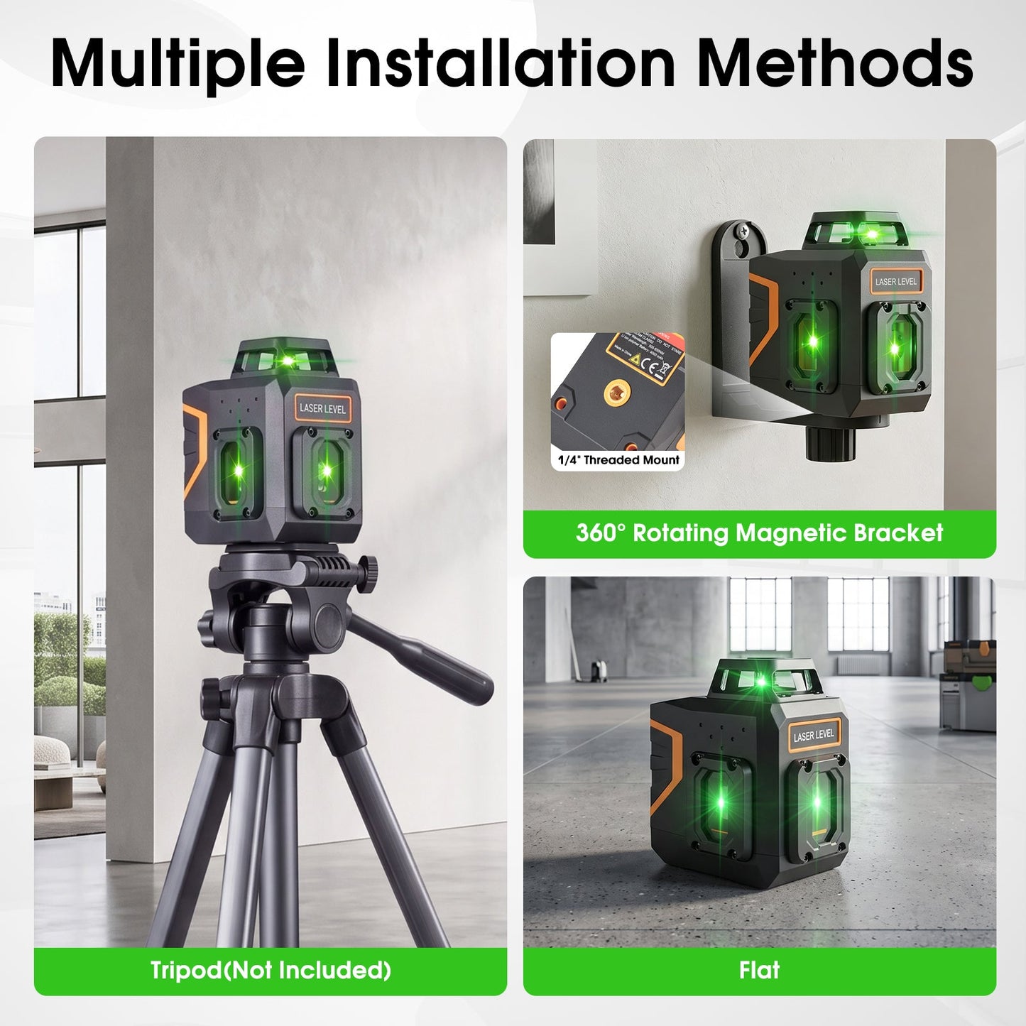 Advwin 12 Line Green Laser Level 360° Self-Leveling