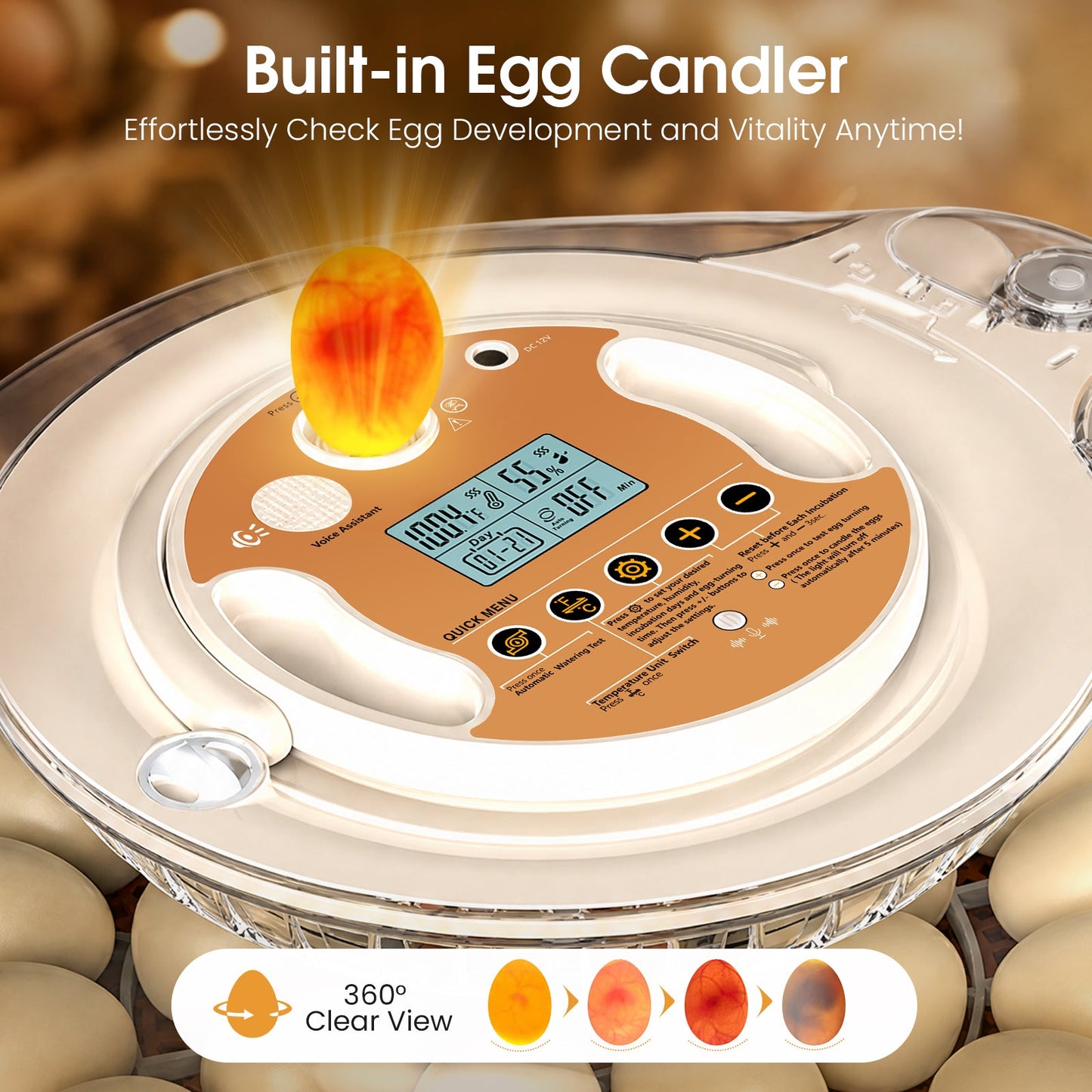 Advwin 26 Eggs Incubators with Smart Voice Control
