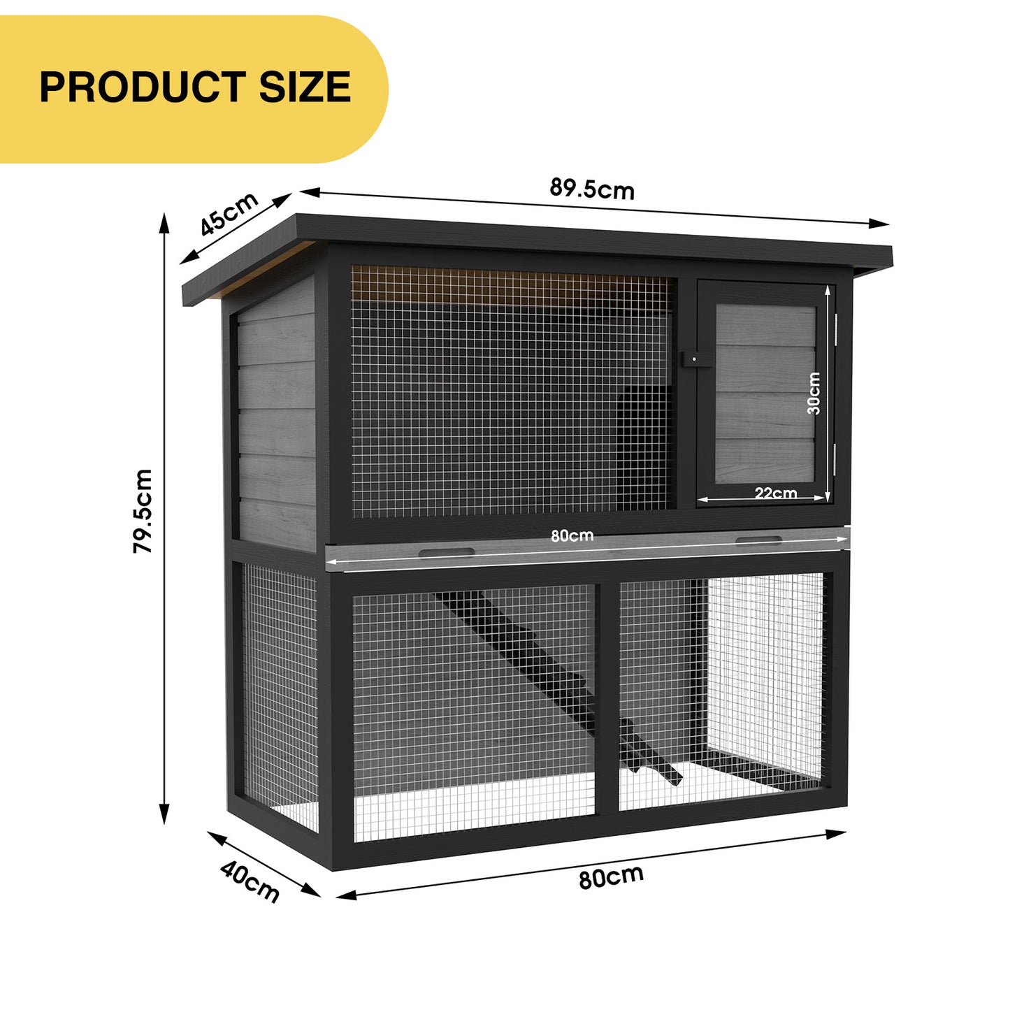 Advwin Rabbit Hutch 2 storey Wooden Pet Cage
