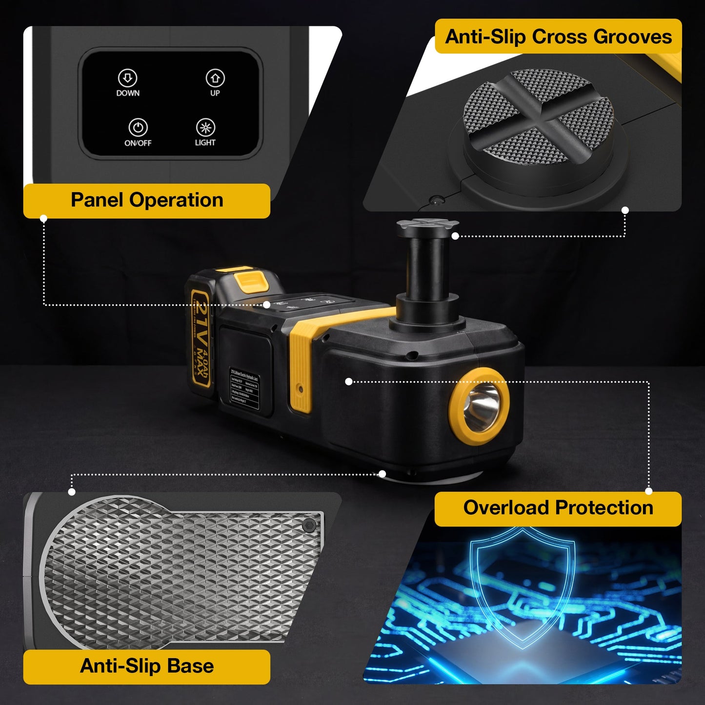 Advwin Electric Car Jack Kit w/ Impact Wrench LED