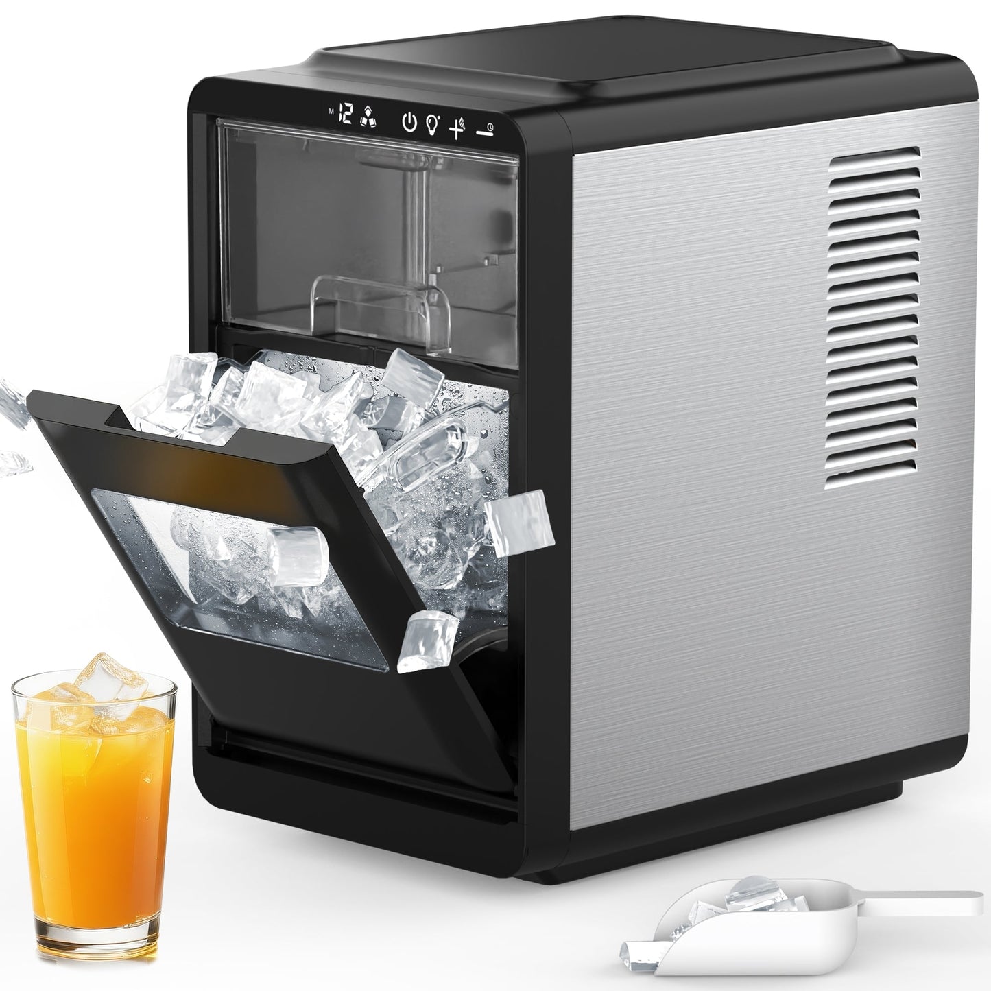 Advwin 12KG Crescent Ice Machine with 15-Min Cycle