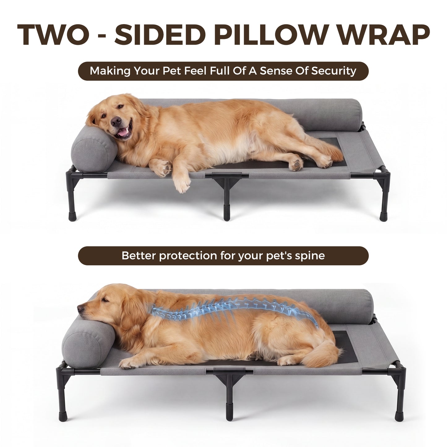 Advwin Outdoor Elevated Dog Bed with Breathable Mesh
