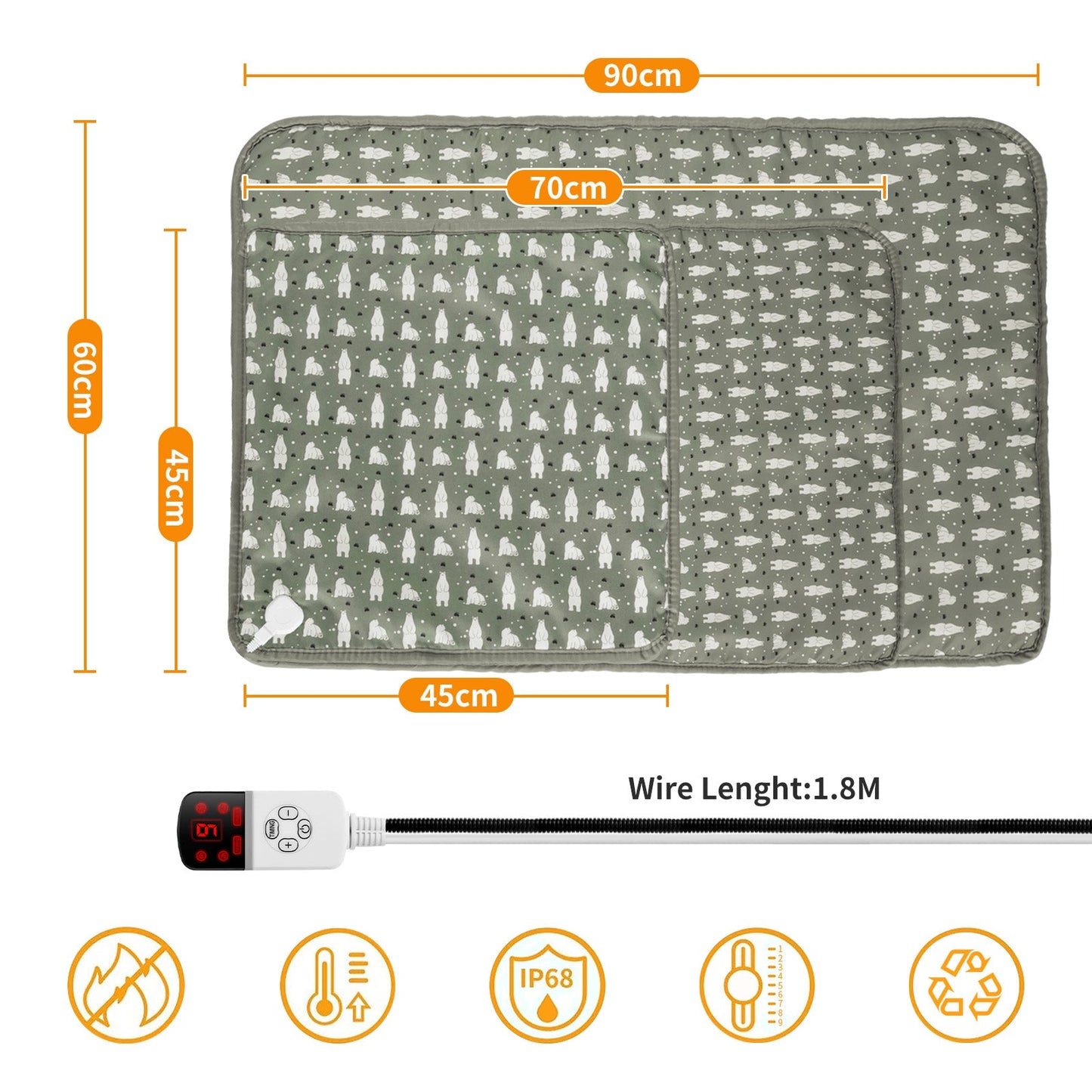 Advwin Pet Heating Pad 9 Temperature Waterproof