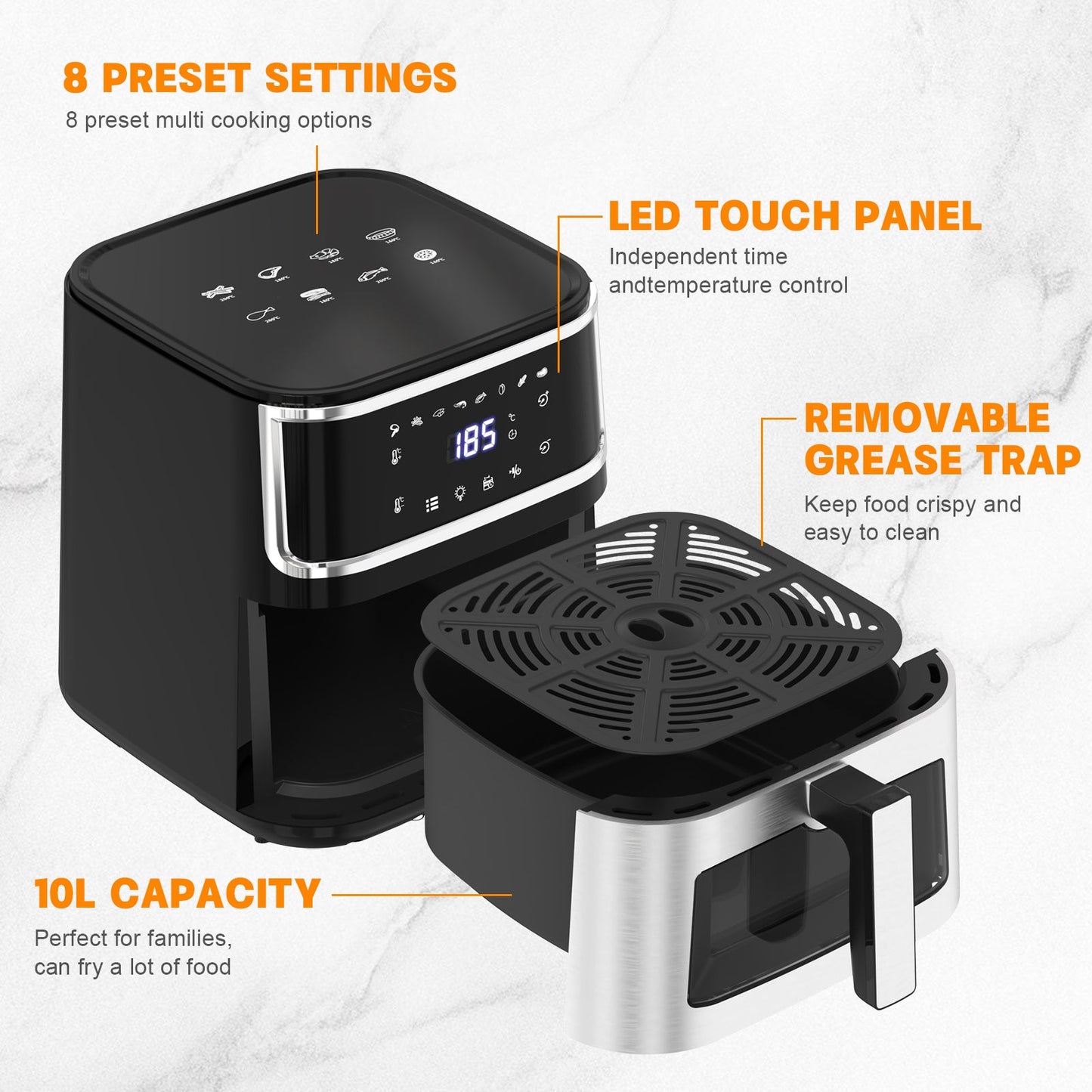 Advwin 10L Oil-Less Air Fryer