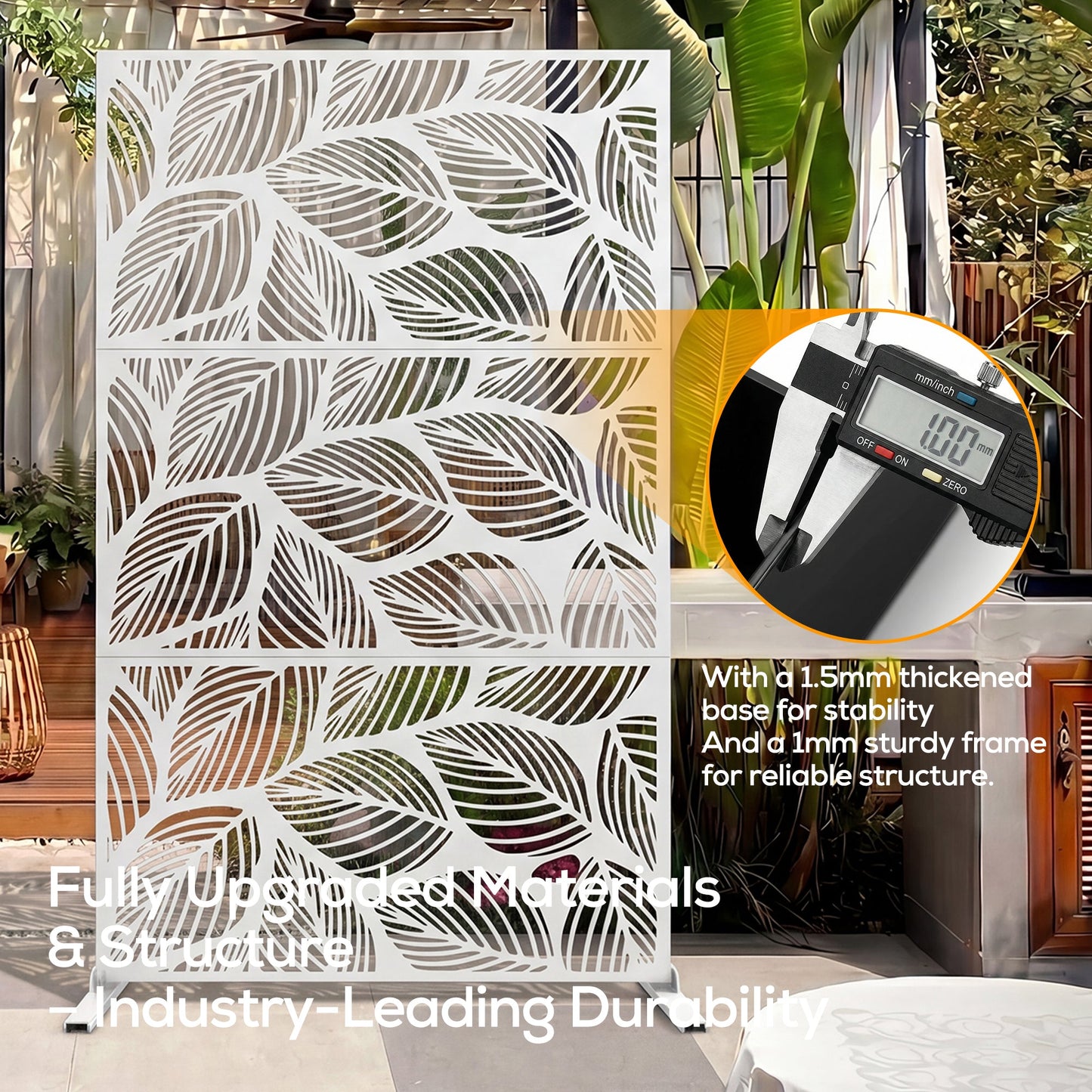 Advwin Leaf Metal Privacy Screen 119x183.5cm