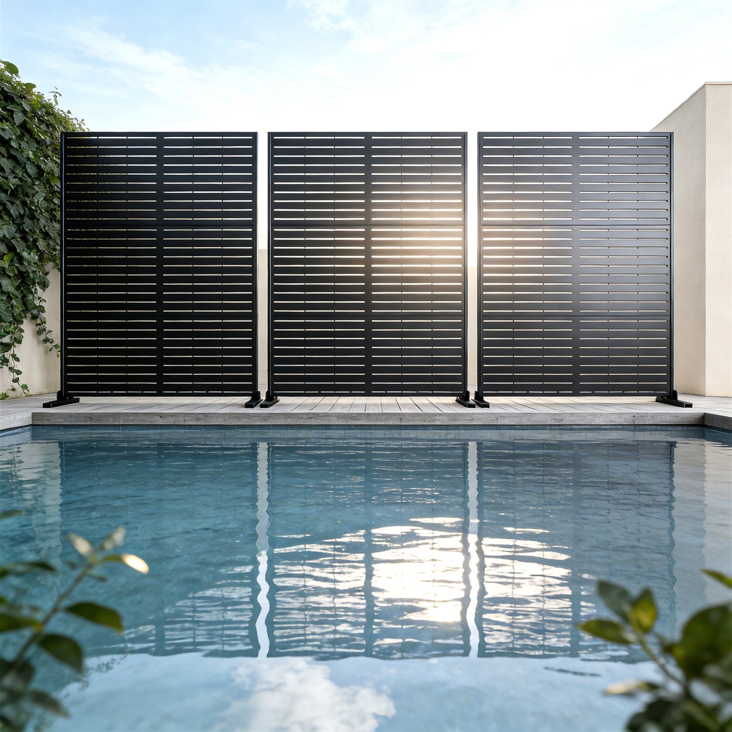 Advwin Metal Privacy Screen 3-Panel 118x180cm