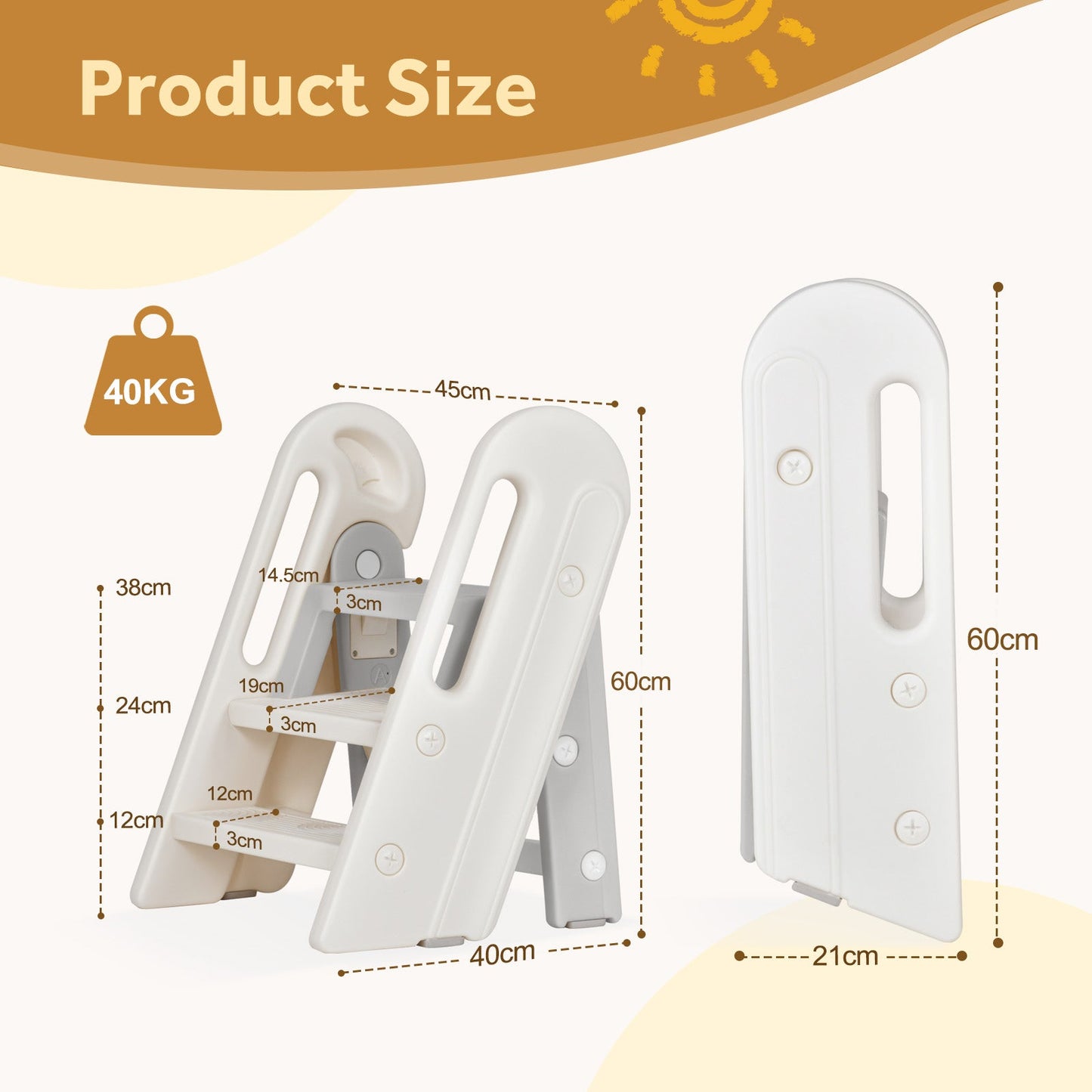 Advwin Foldable Toddler Step Stool