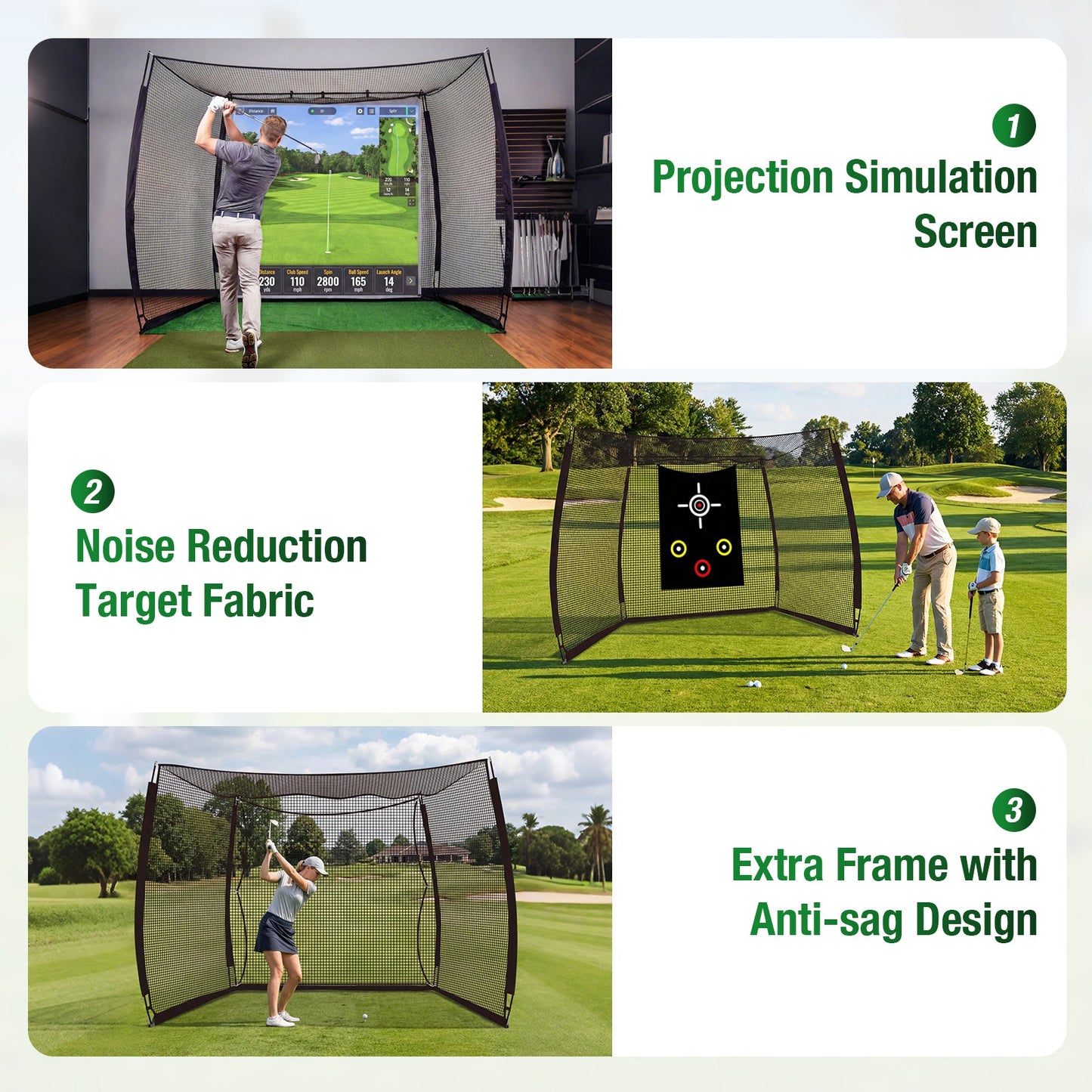 Advwin 10 x 8ft Golf Hitting Net with Target Cloth