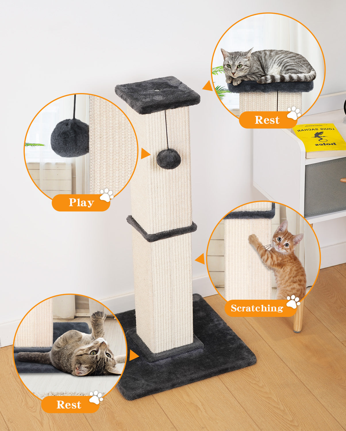 Advwin Cat Scratcher Post 84cm