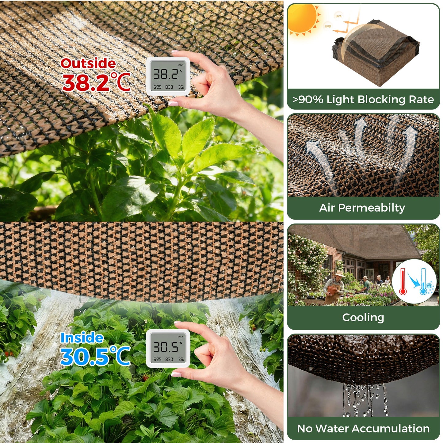 Advwin Shade Cloth Mesh Sunshade Sail