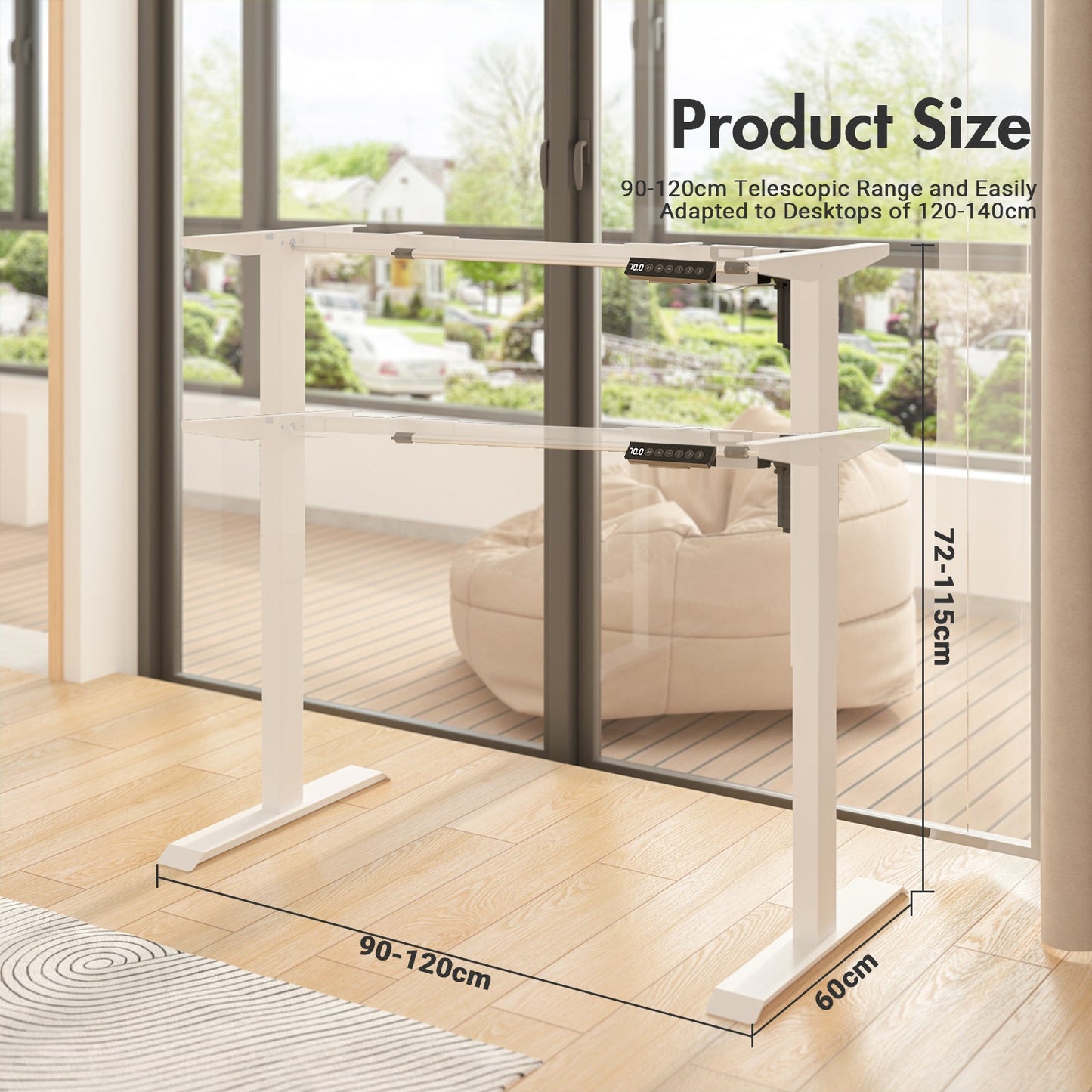 Advwin Standing Desk Frame Electric Adjustable Height