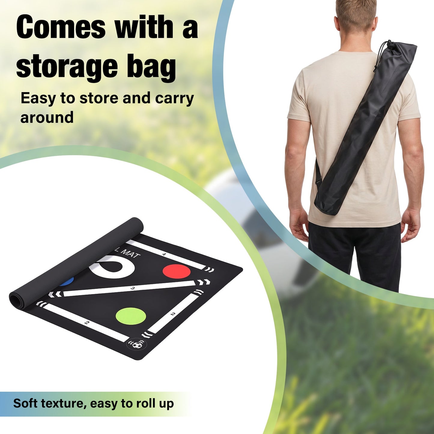 Advwin Soccer Training Mat Non-Slip Silent