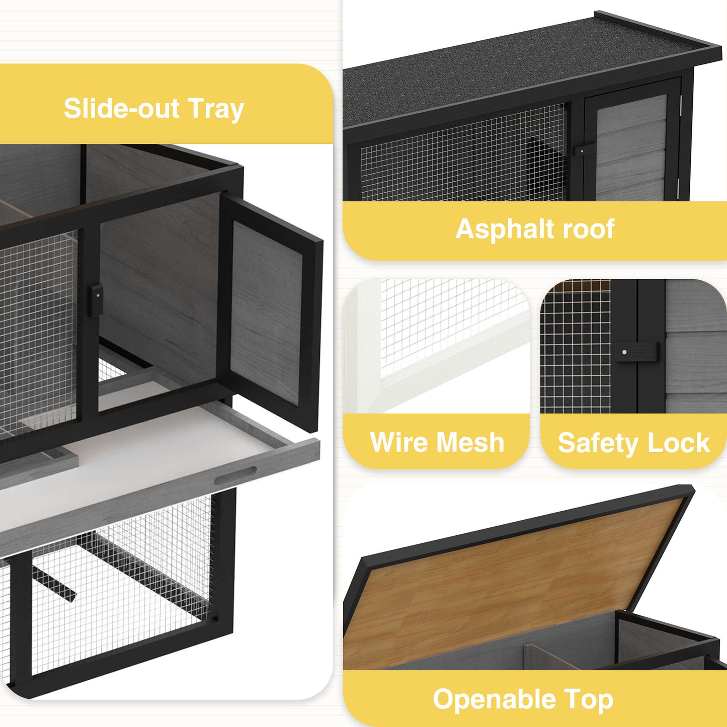 Advwin Rabbit Hutch 2 storey Wooden Pet Cage