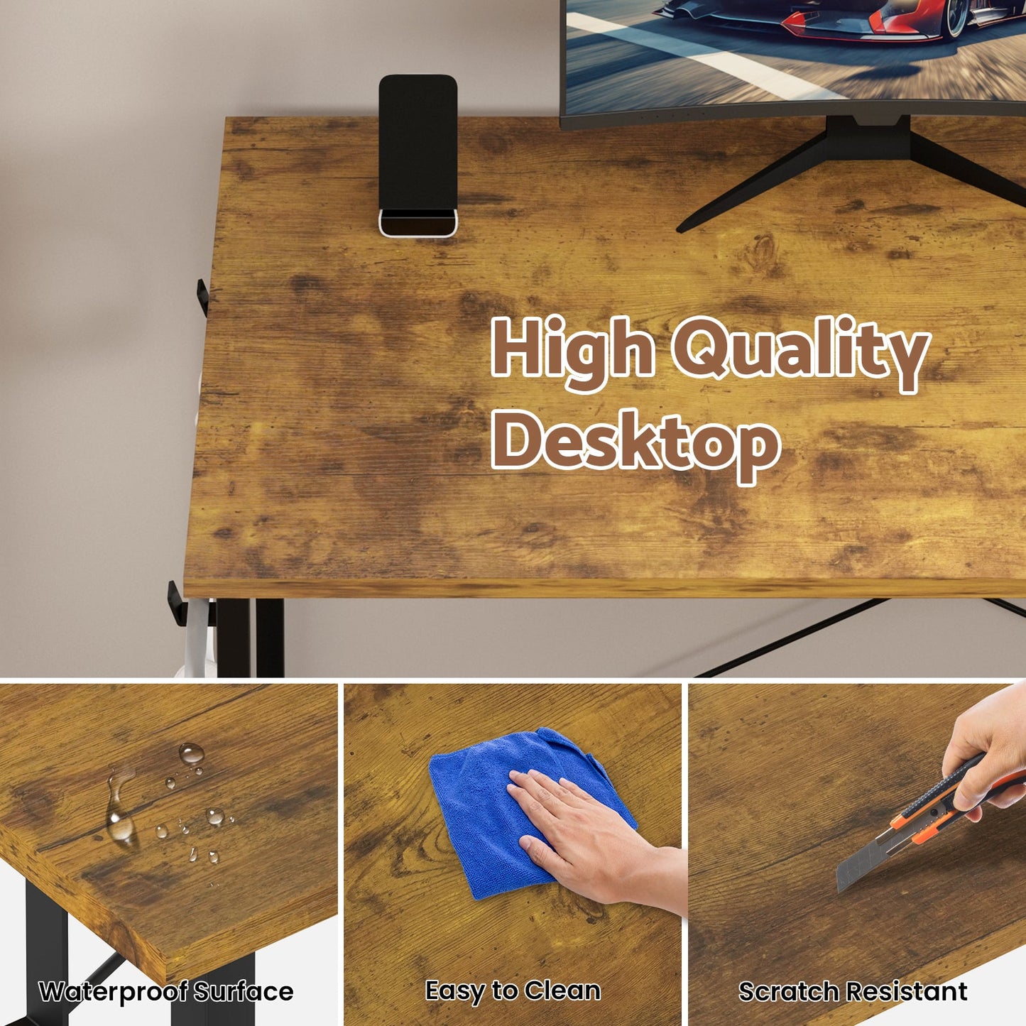 Advwin 110cm L Shaped Computer Desk