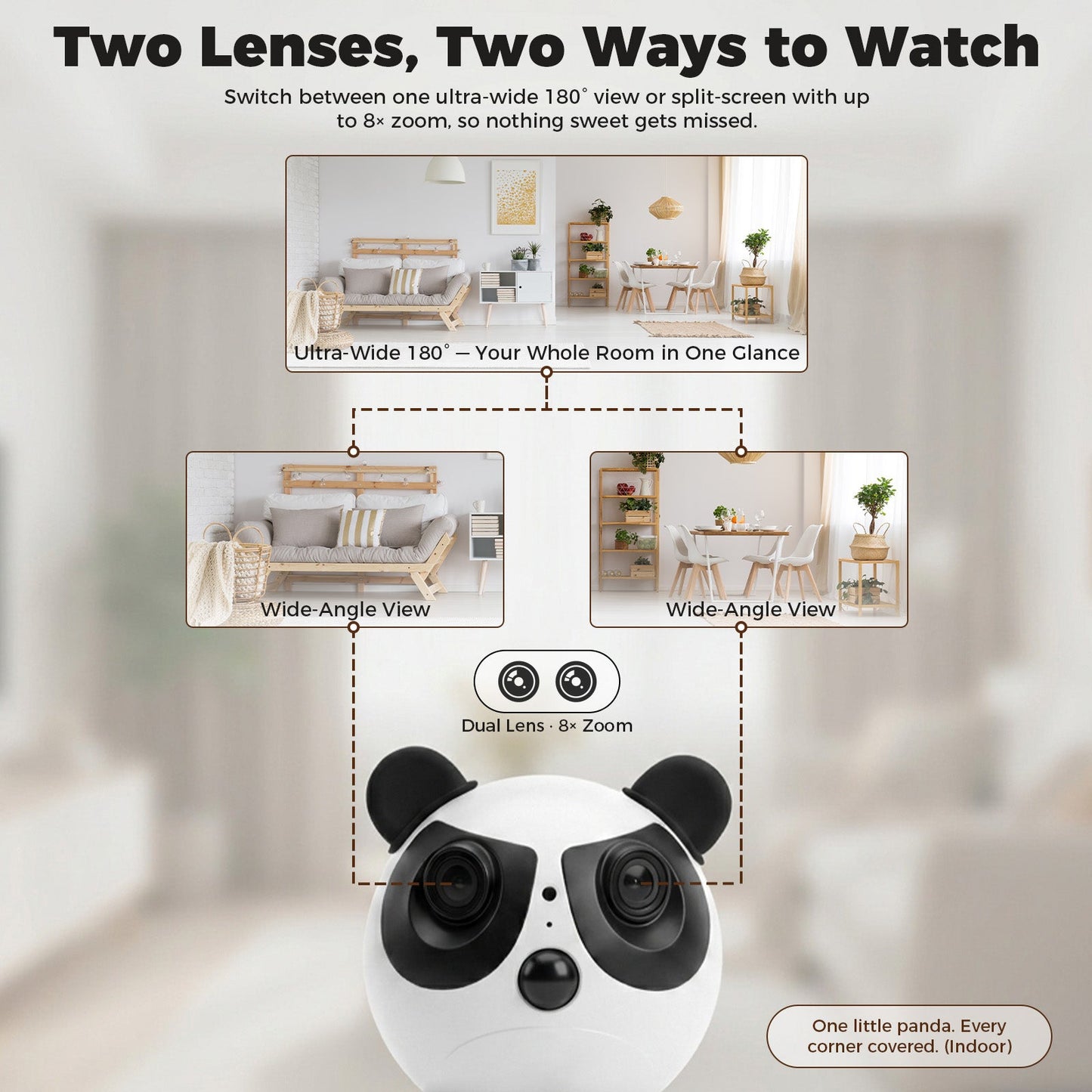 Advwin 180° Dual-Lens Baby Monitor with Night Vision