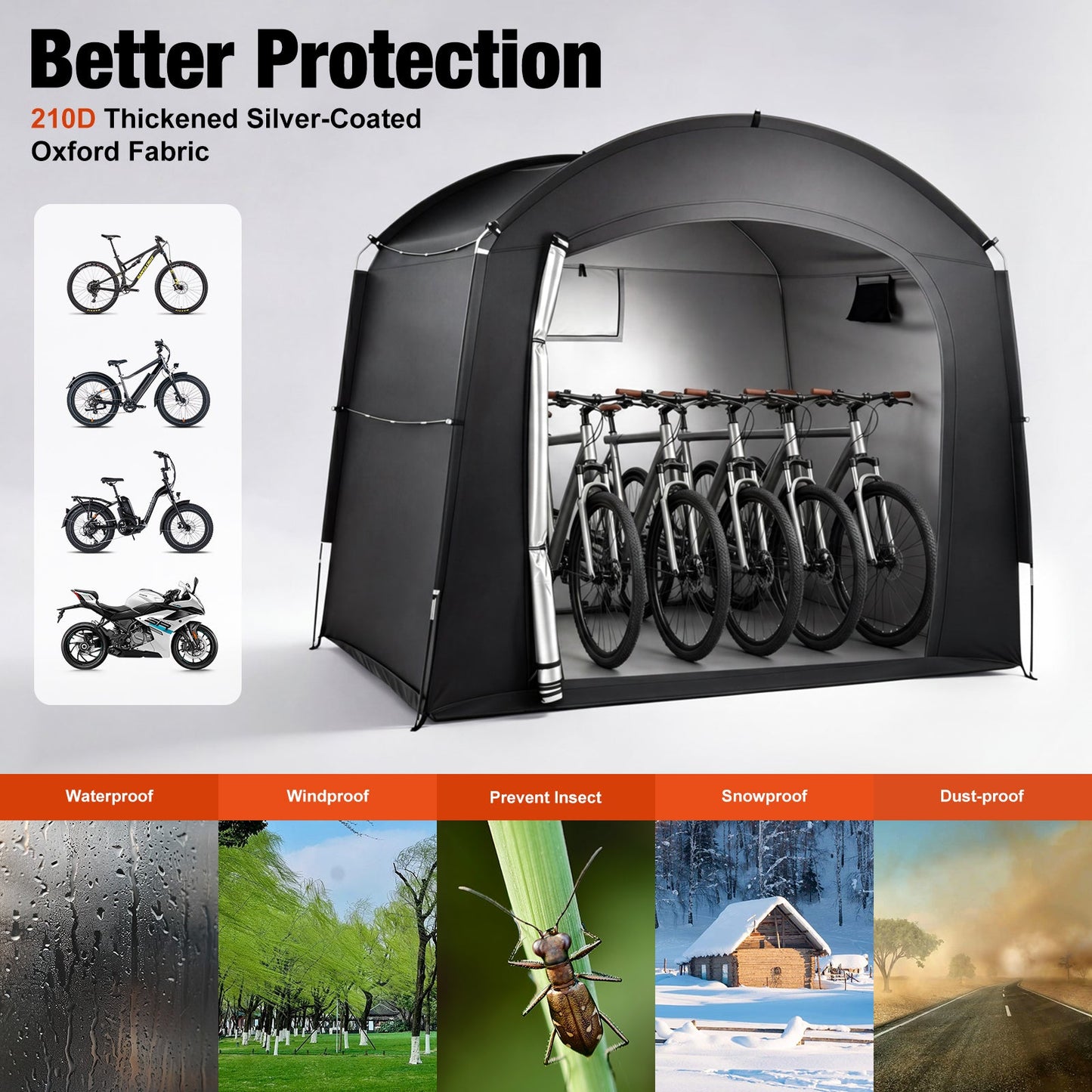 Advwin Waterproof Bike Storage Tent for 5 Bikes