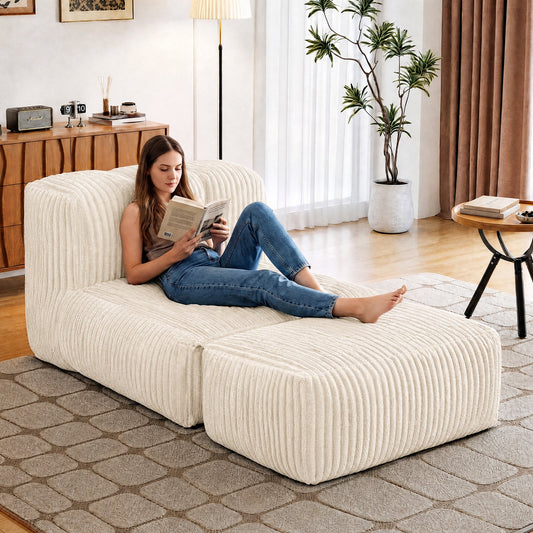 Advwin Bean Bag Floor Sofa w/ High-Density Foam