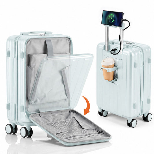 Advwin 20" Carry On Luggage with 7-Piece Travel Bag Set