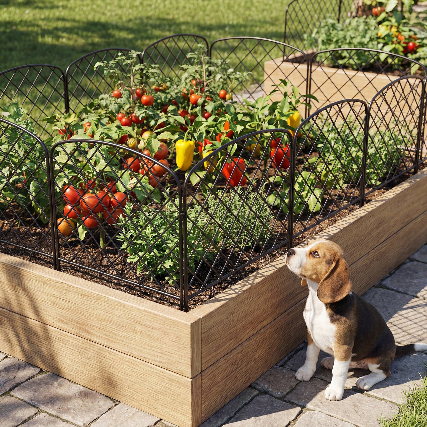 Advwin 10 Panels Metal Garden Fence Animal Barrier