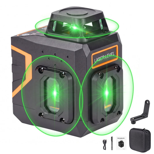 Advwin 12 Line Green Laser Level 360° Self-Leveling