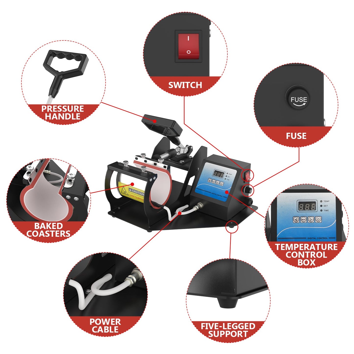 Advwin Mug Heat Press Heat Transfer Baking Cup Machine