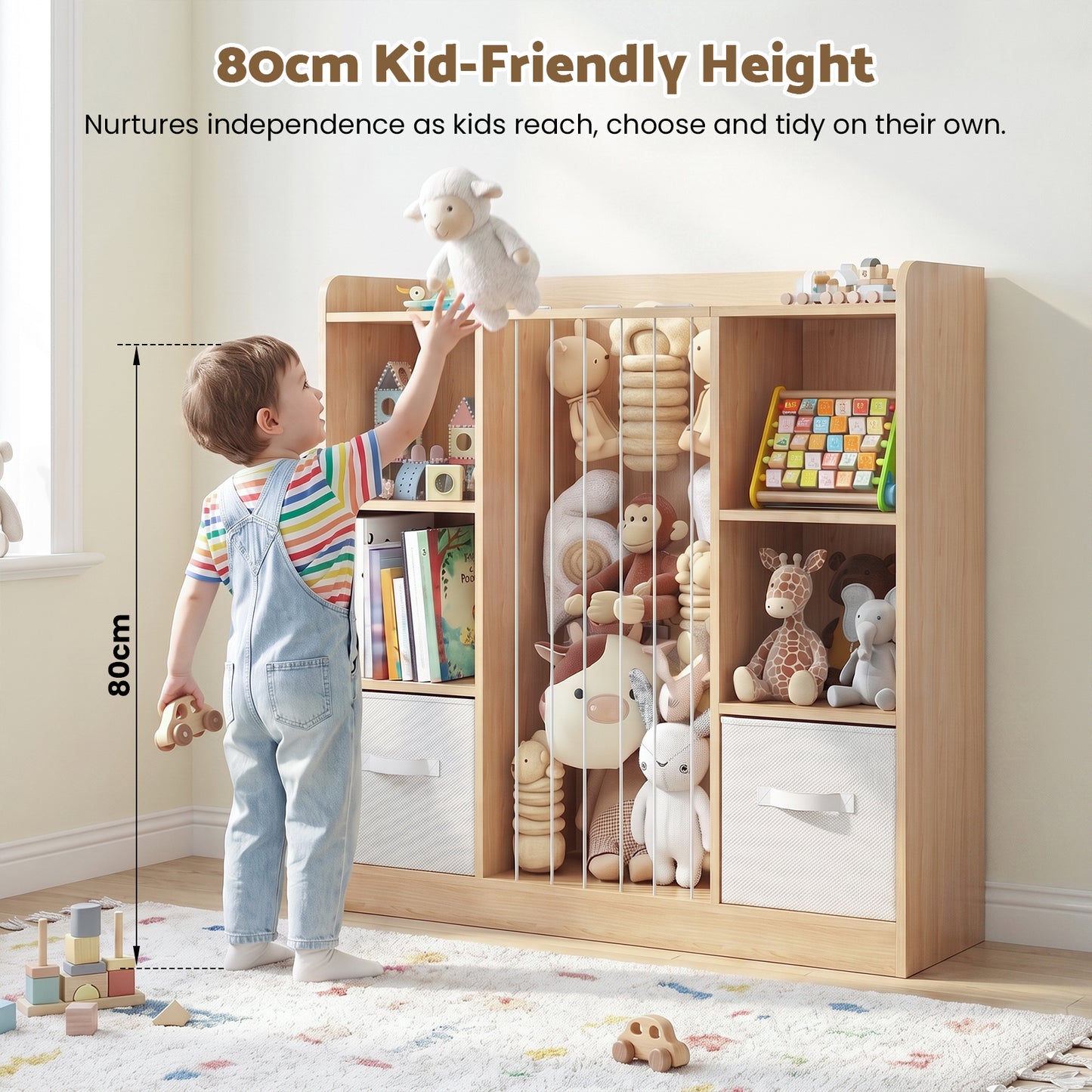 Advwin Dual-Sided Kids Bookshelf & Toy Storage Organiser