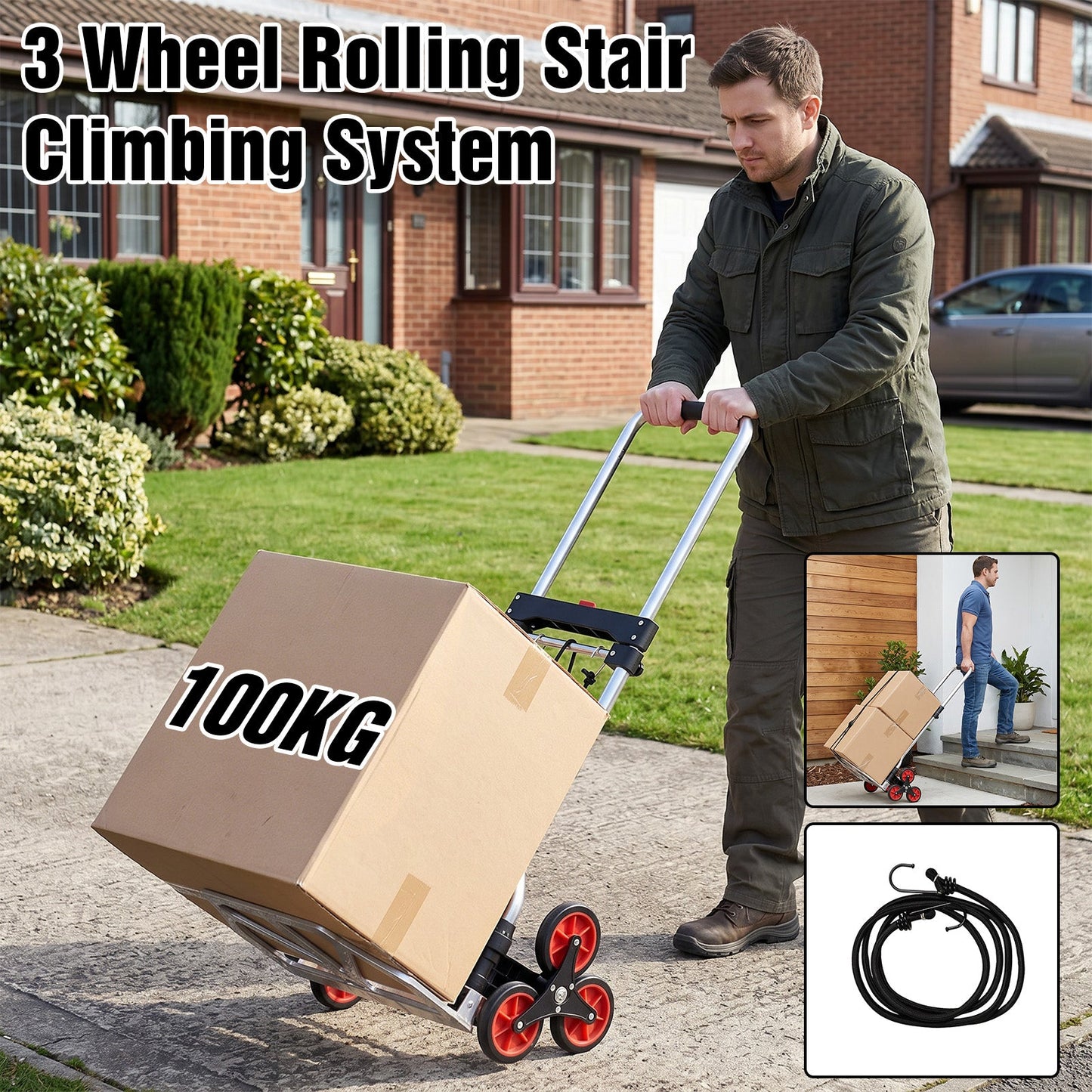 Advwin Stair Climbing Cart Portable Hand Truck for Stairs