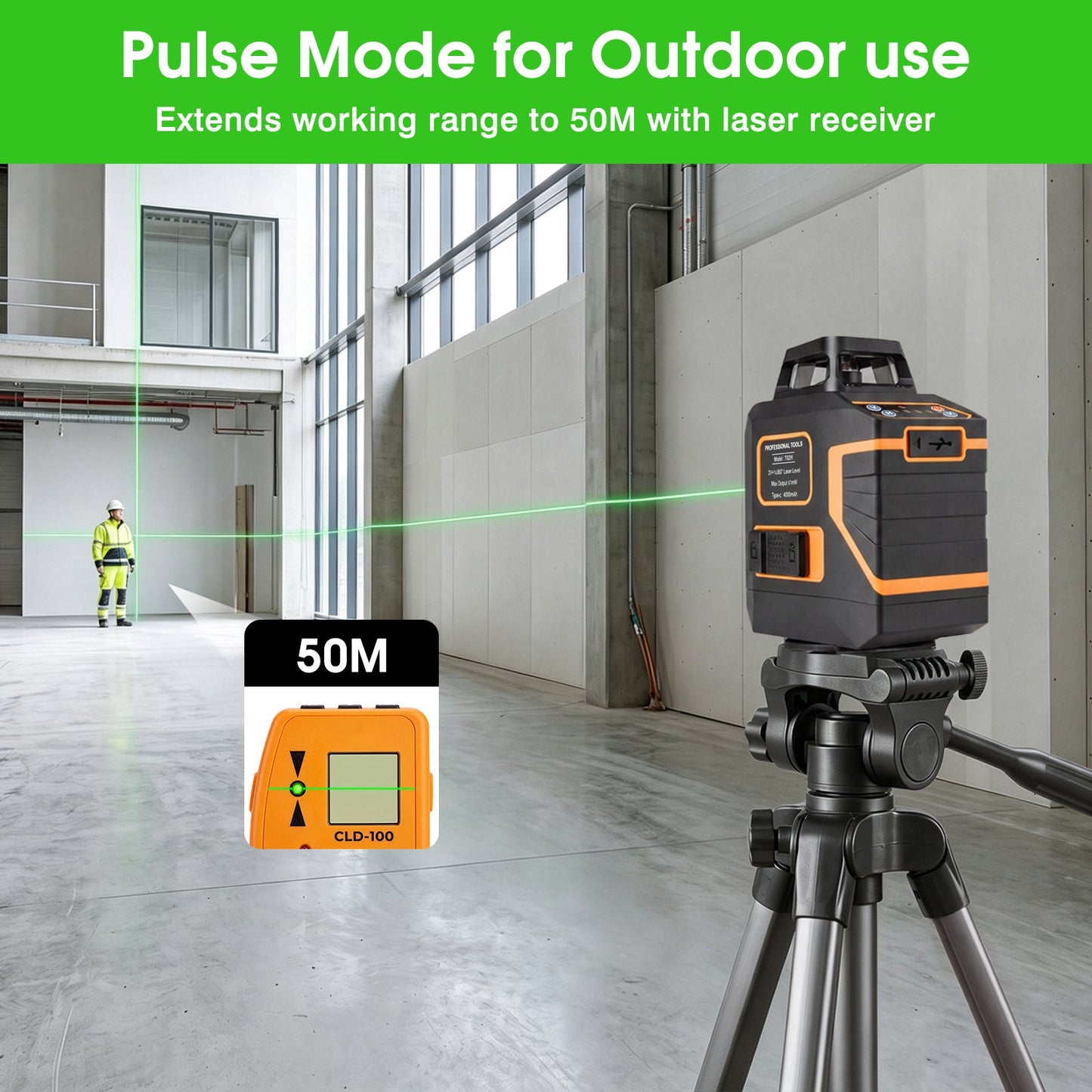Advwin 12 Line Green Laser Level 360° Self-Leveling