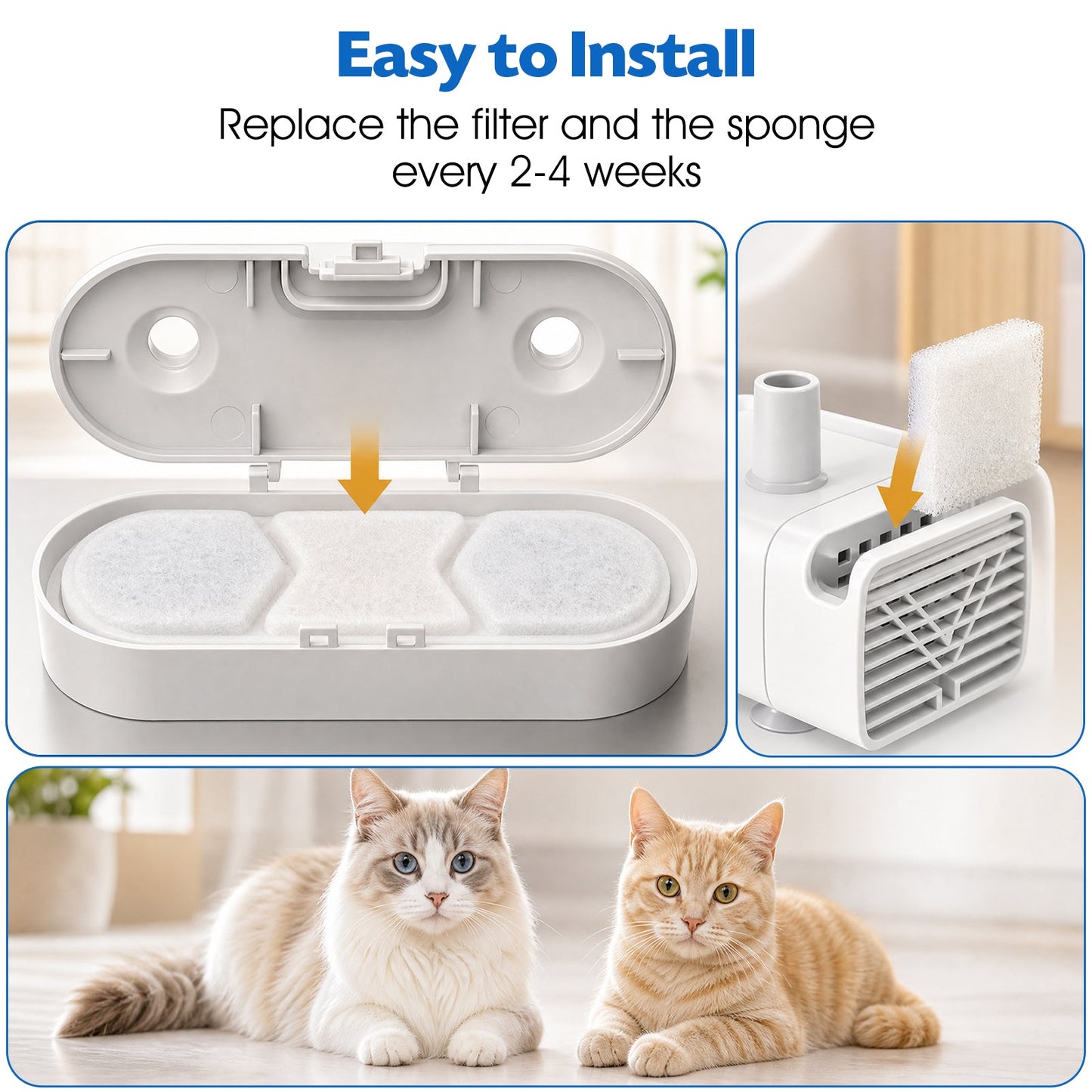 Advwin 6PCS Replacement Filters for 7L Pet Fountain