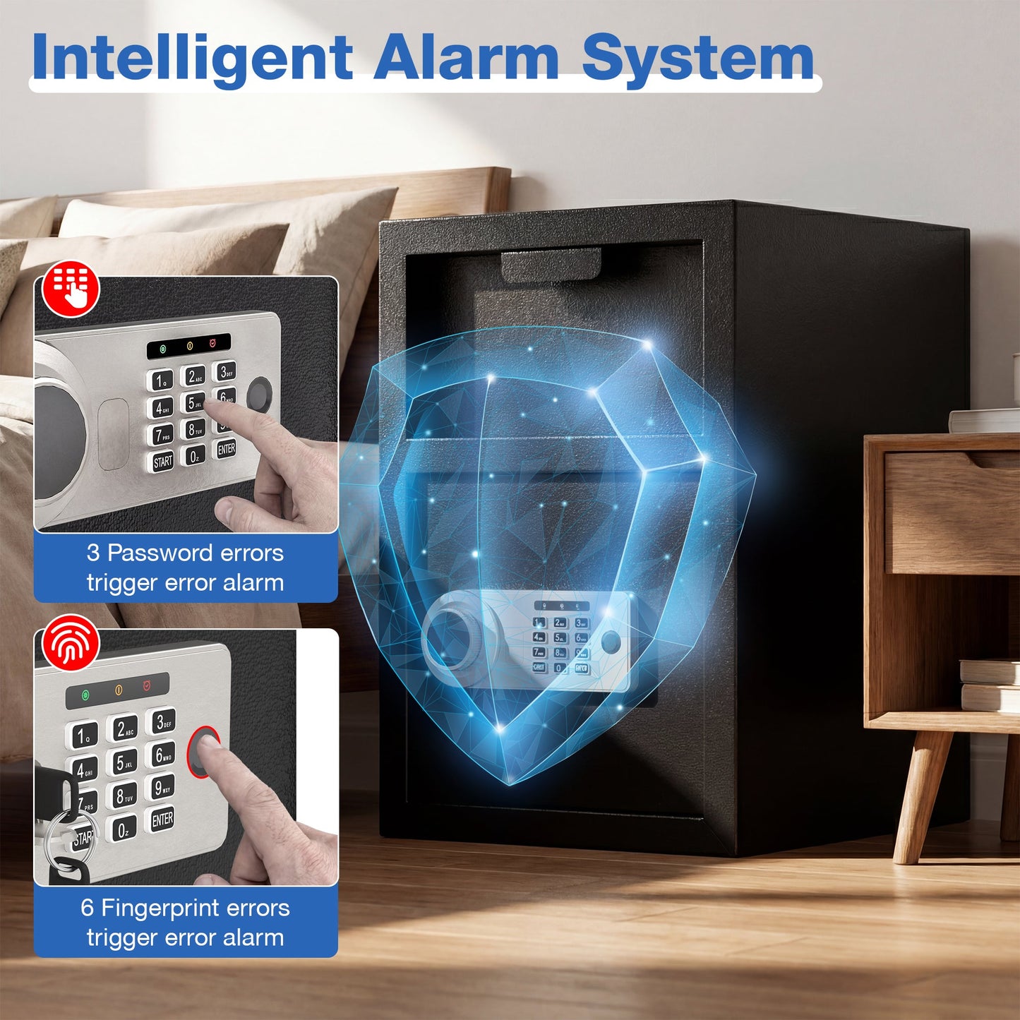 Advwin 70L Safe Box Fingerprint Password Key Deposit