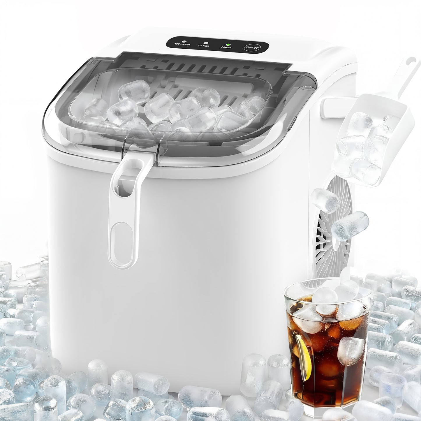 Advwin 12KG Self-Cleaning Ice Makers with Handle Green