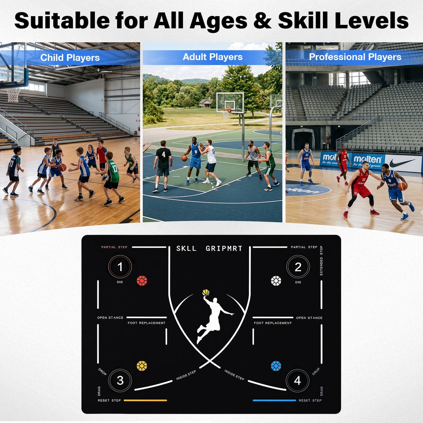 Advwin Portable Basketball Footwork Training Mat Set