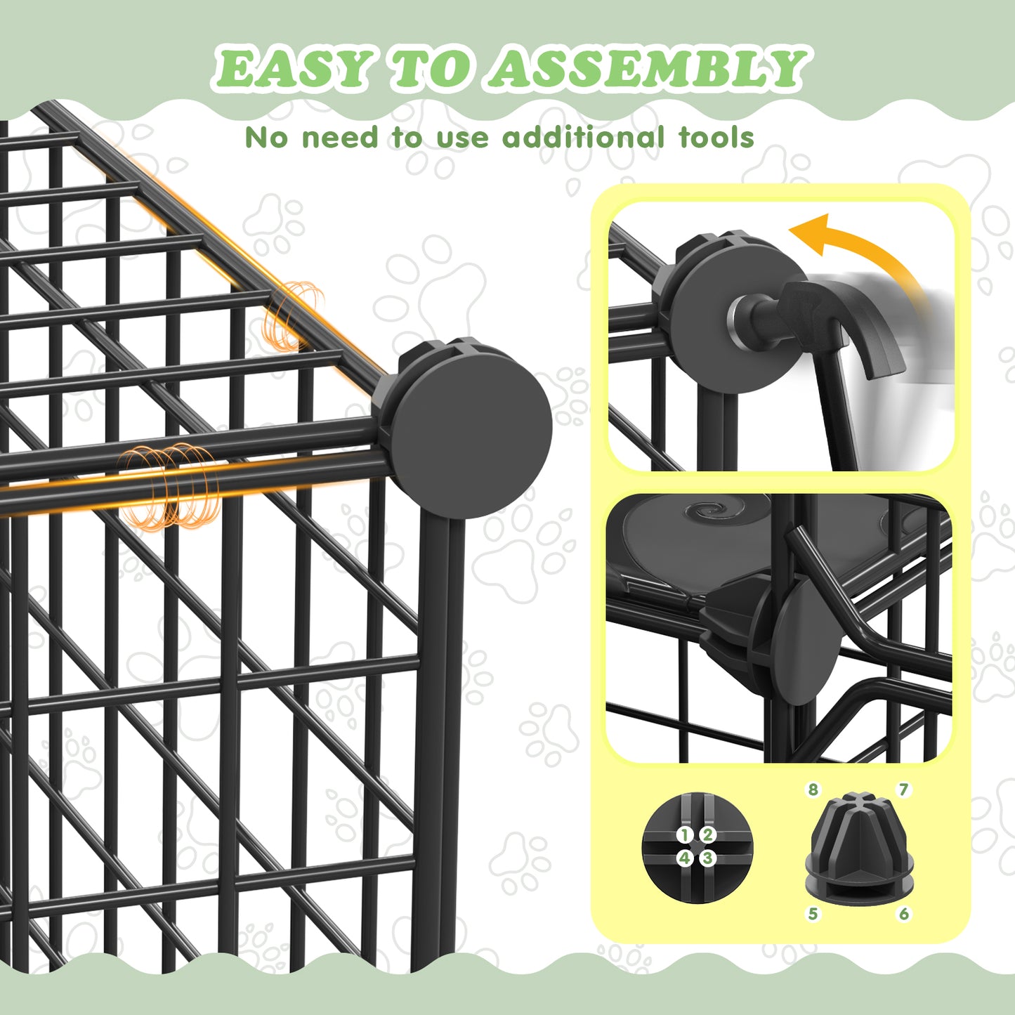 Advwin Cat Enclosures DIY Pet Kennels Playpen for 1-6 Cats